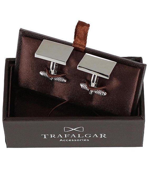 Trafalgar Rooney Rectangle Brass Engravable Cuff Links Product Image