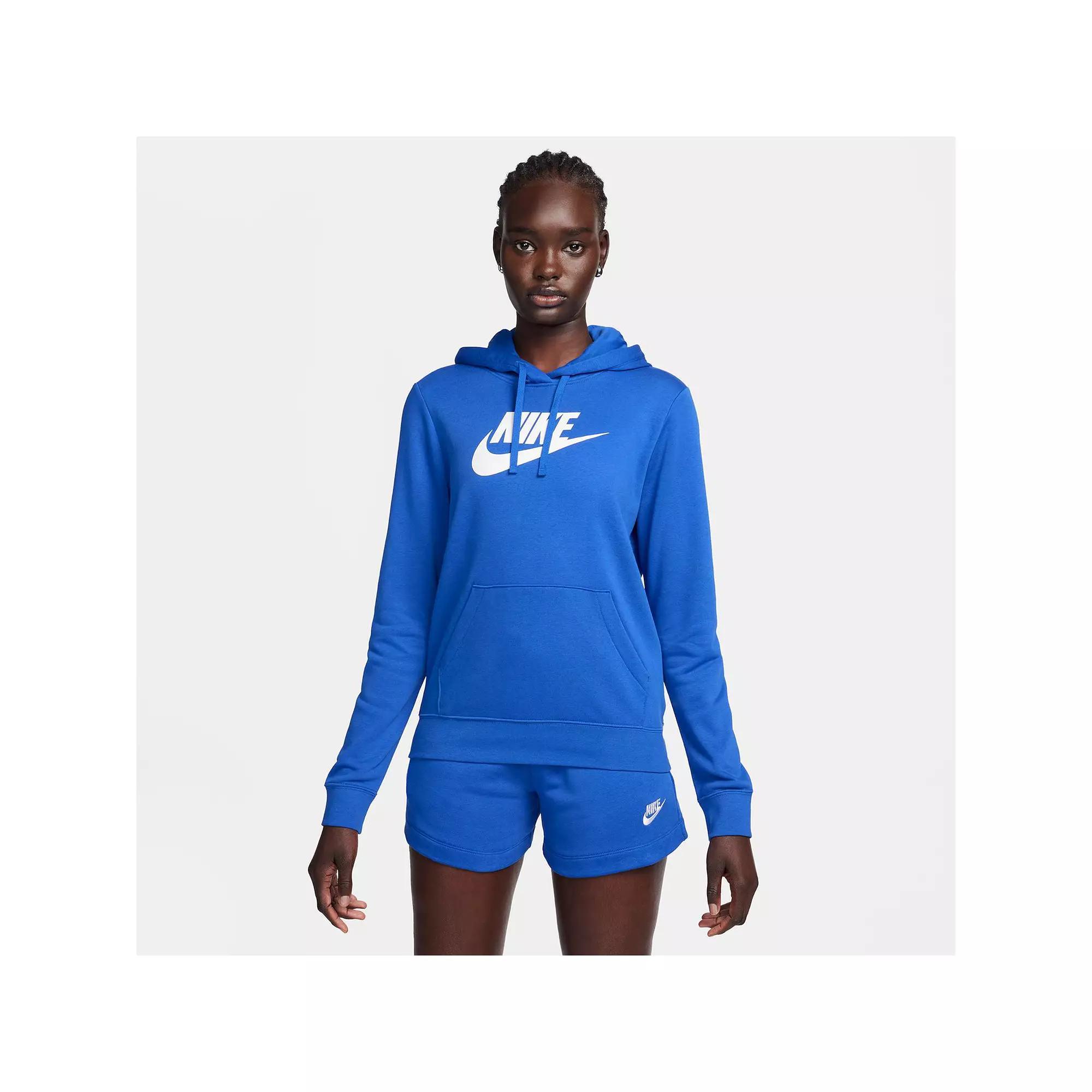 Women's Nike Sportswear Club Large Logo Fleece Hoodie, Size: Small, Game Royal Product Image