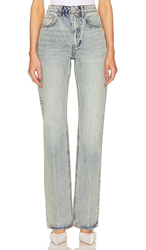 GRLFRND Melanie High Rise Boot Cut in Blue Product Image