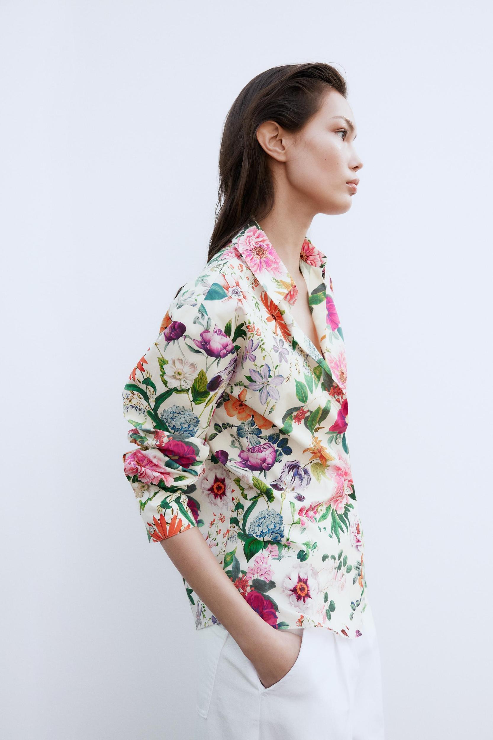 FLORAL PRINT POPLIN SHIRT Product Image