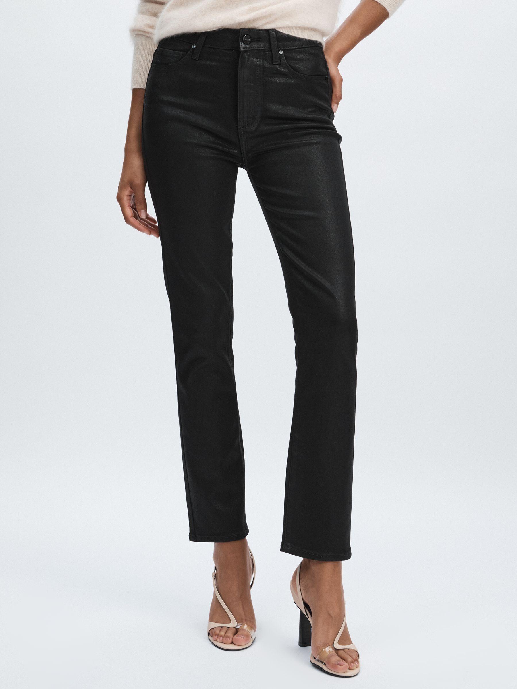 Paige Coated Straight-Leg Jeans in Black Product Image