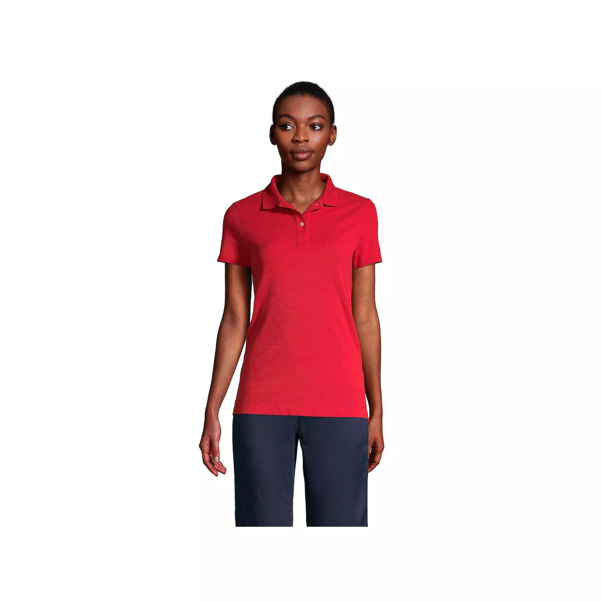 Women's Lands' End School Uniform Feminine Fit Short Sleeve Mesh Polo Shirt, Size: Small, Classic Blue Product Image