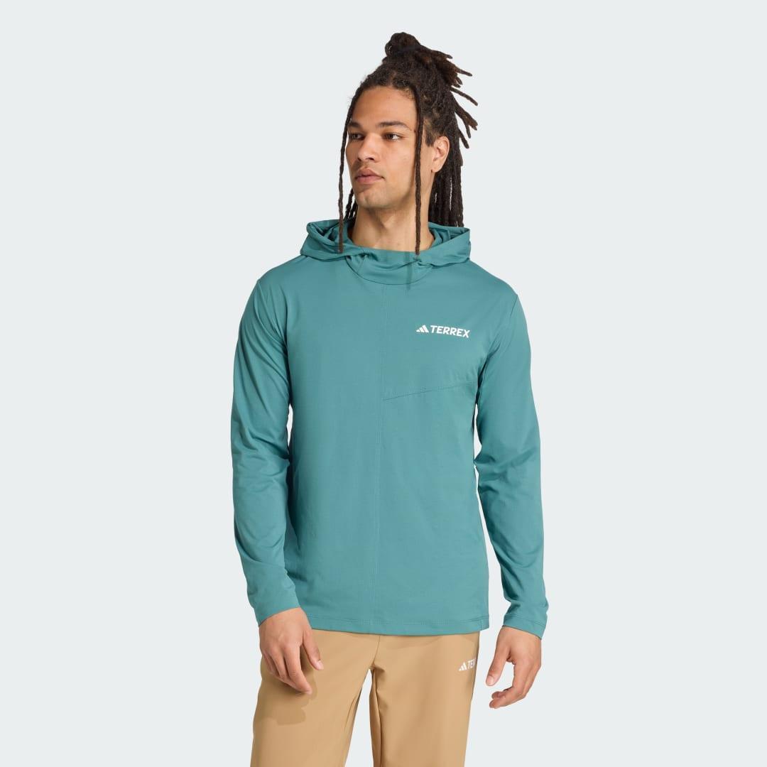 adidas Terrex Multi Climacool Hooded Long Sleeve Top Black S Mens Product Image