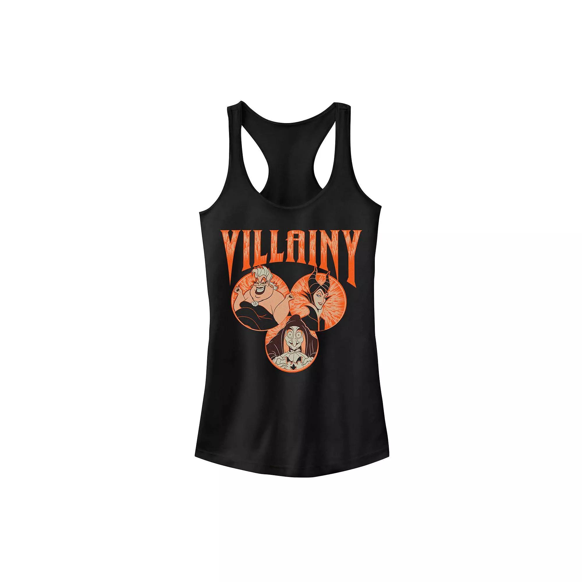 Juniors' Disney's Villainy Circles Poster Tank Top, Girl's, Size: XXL, Black Product Image
