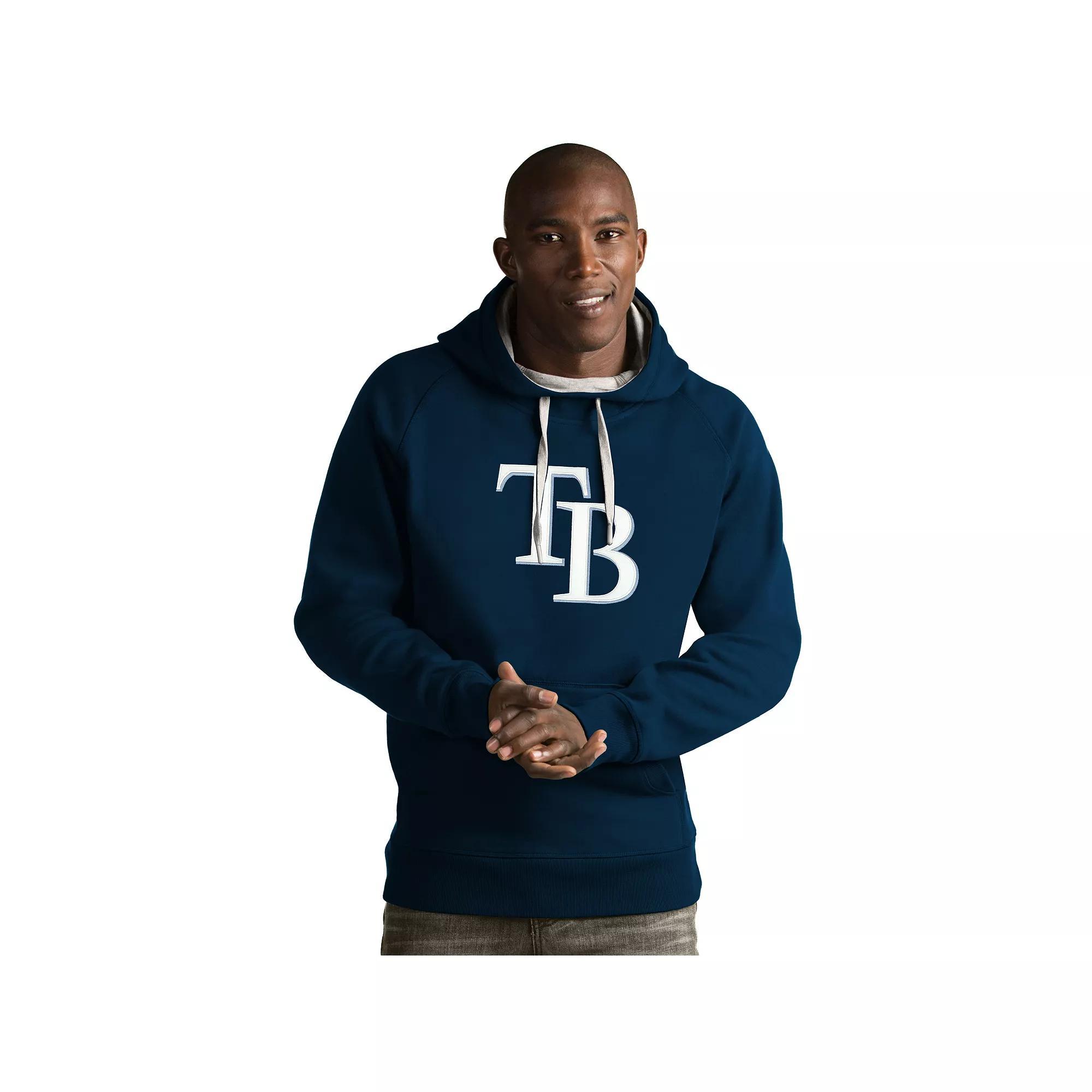 Men's Antigua Tampa Bay Rays Victory Logo Hoodie, Size: XL, Blue Product Image