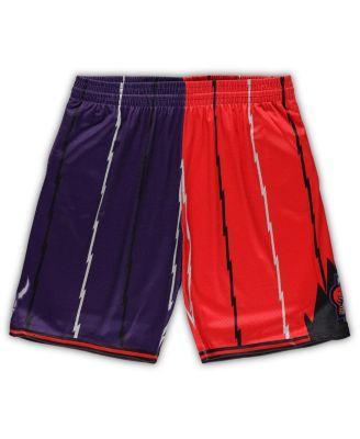 Men's Mitchell & Ness Purple/Red Toronto Raptors Big & Tall Hardwood Classics Split Swingman Shorts, Size: XLT, Rpt Purple Product Image