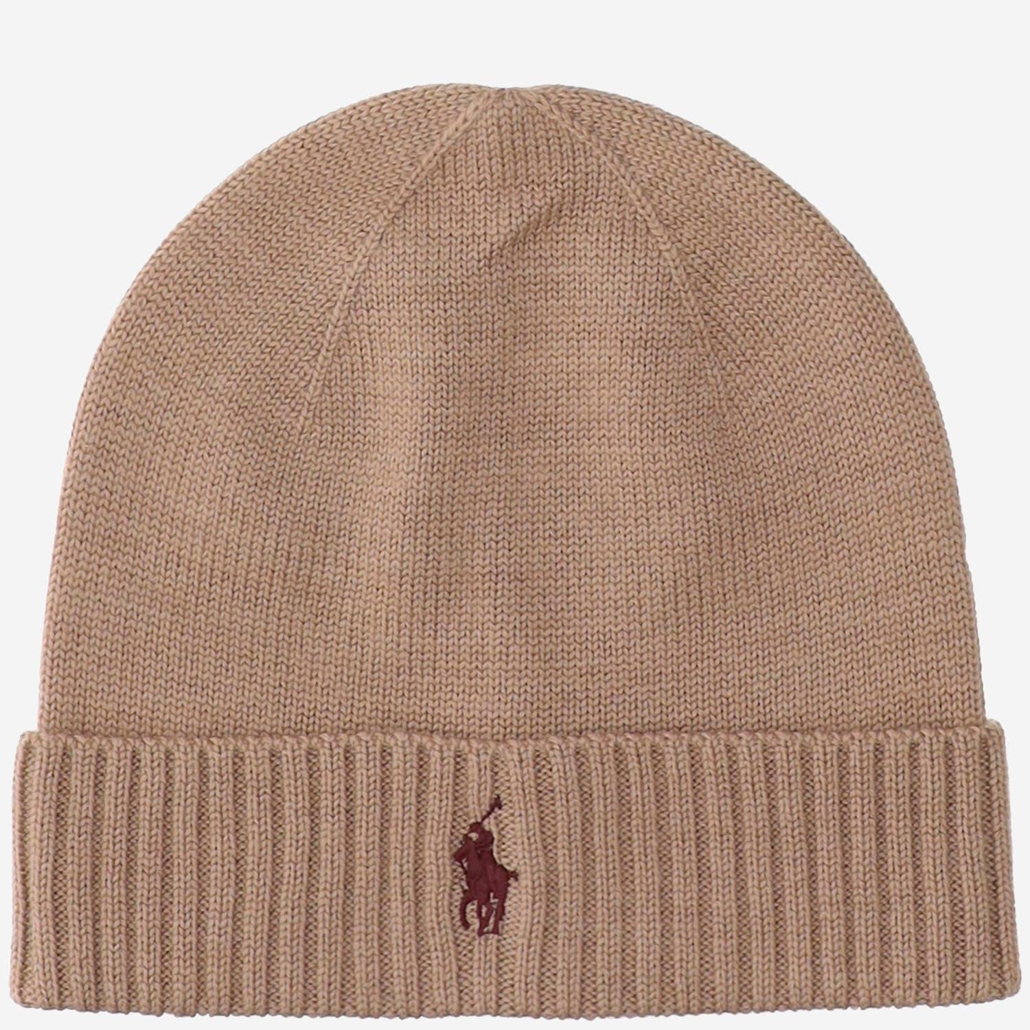 POLO RALPH LAUREN Wool Beanie With Logo In Beige Product Image
