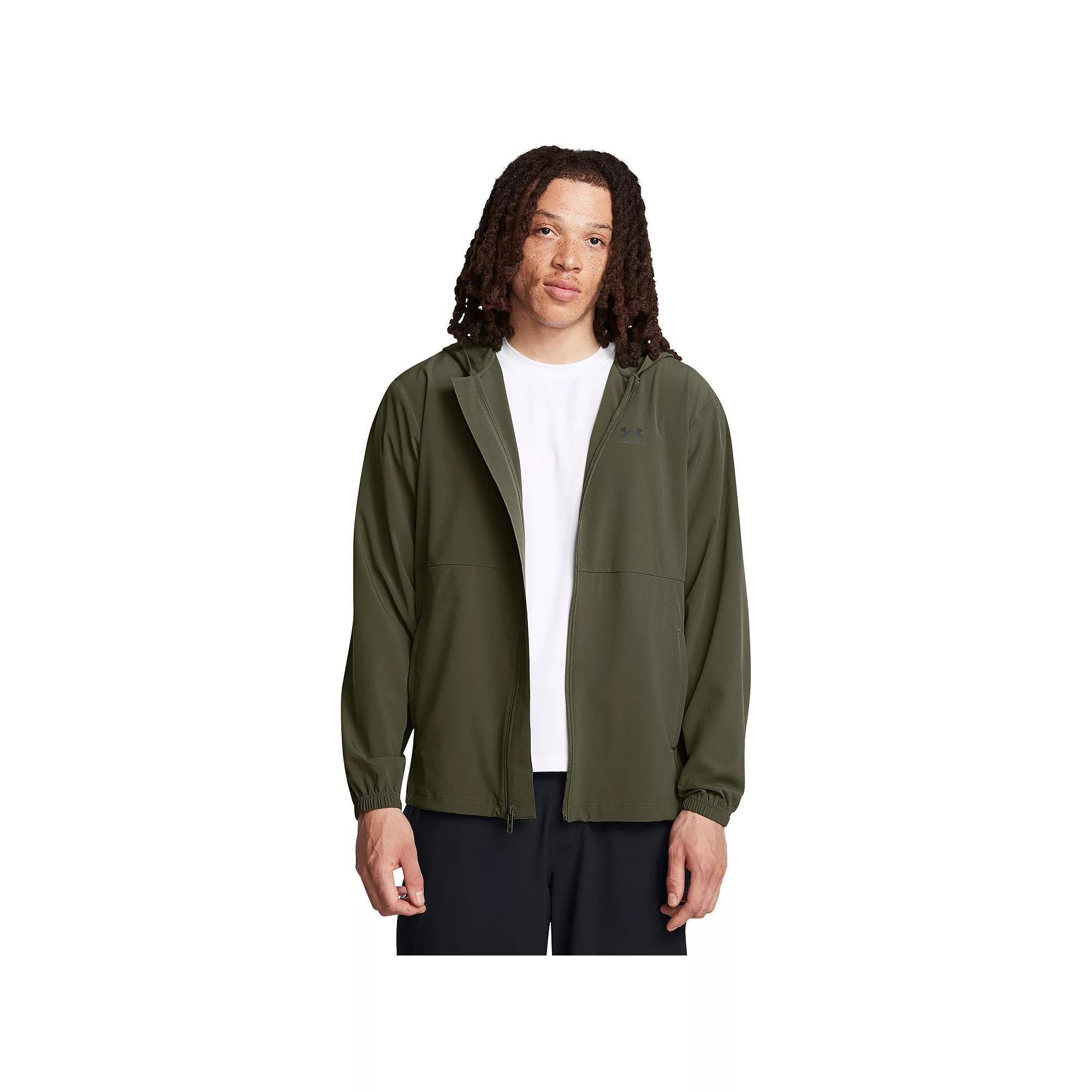 Men's Under Armour Vibe Woven Hooded Windbreaker Jacket, Size: XXL, Marine Od Green Product Image