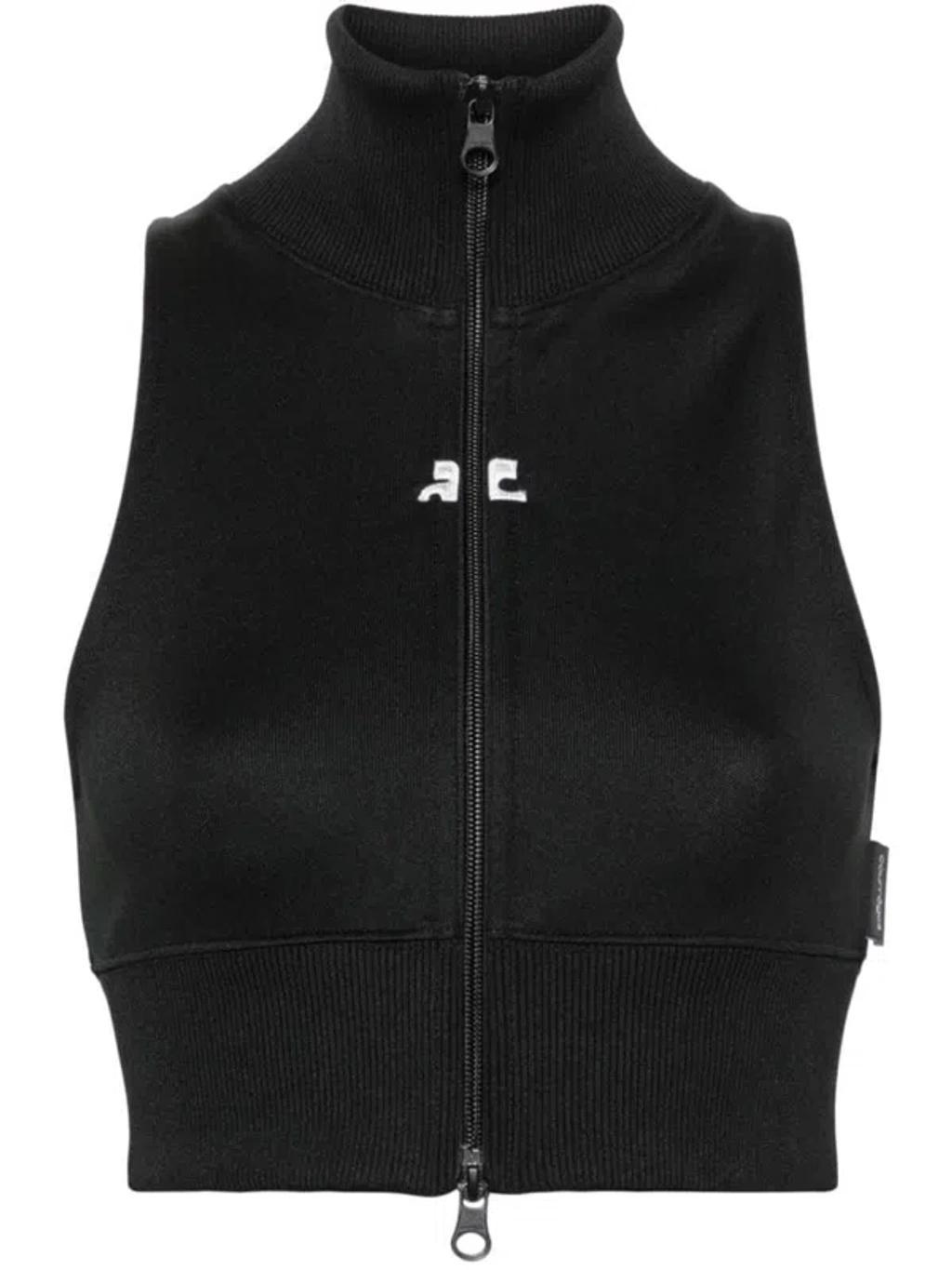 COURRÈGES Cropped Vest In Black Product Image