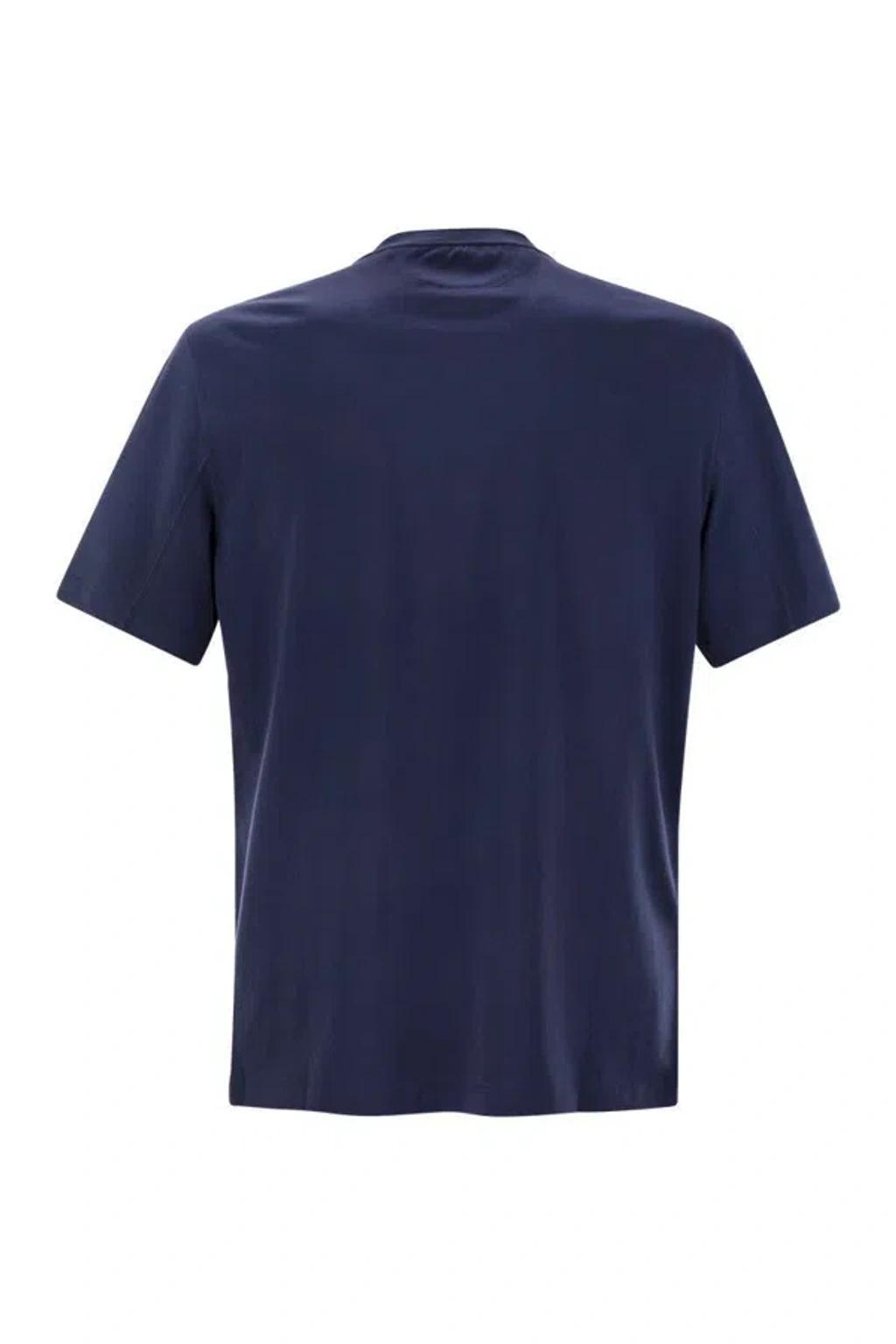 BRUNELLO CUCINELLI Logo Printed Crewneck T-shirt In Galaxy Product Image