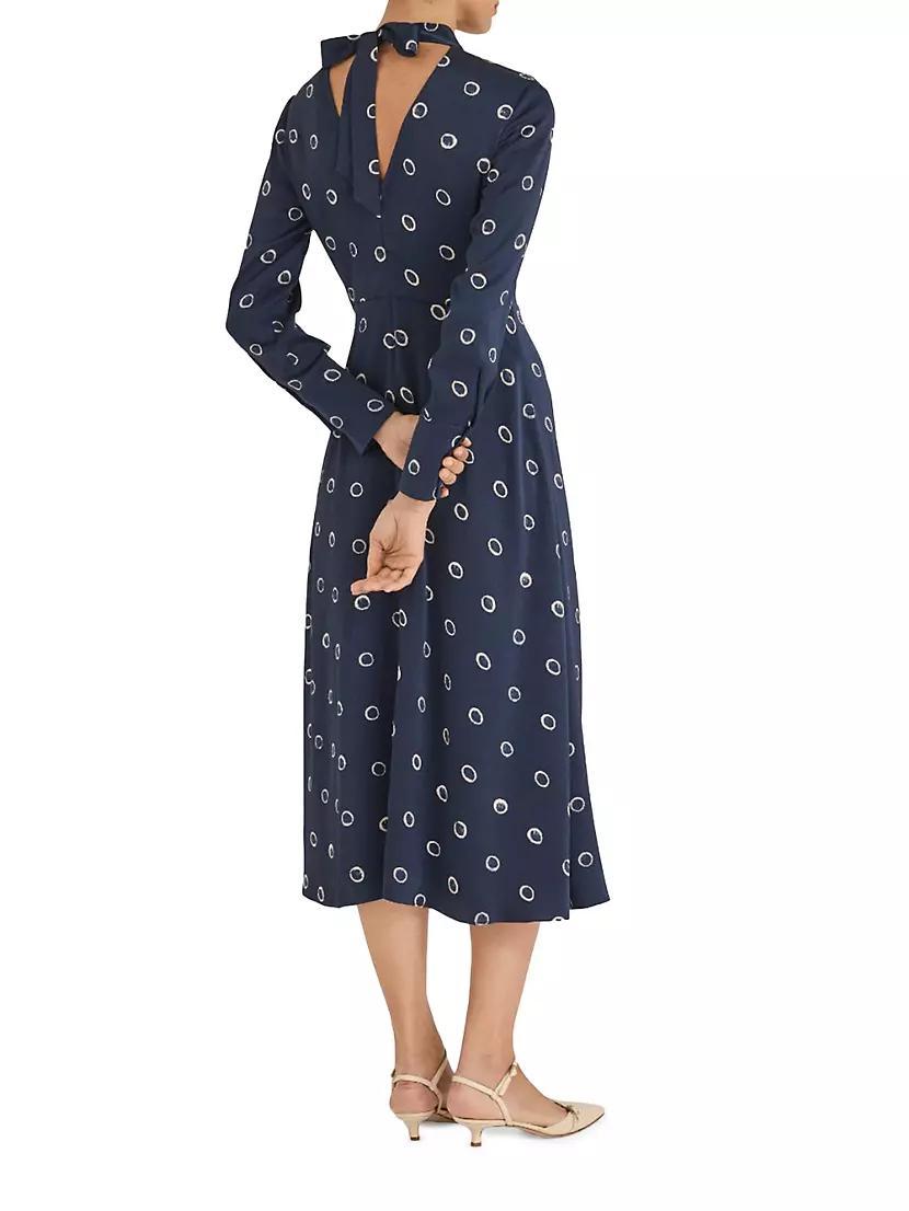 Hazy Dot Tieneck Maxi Dress Product Image