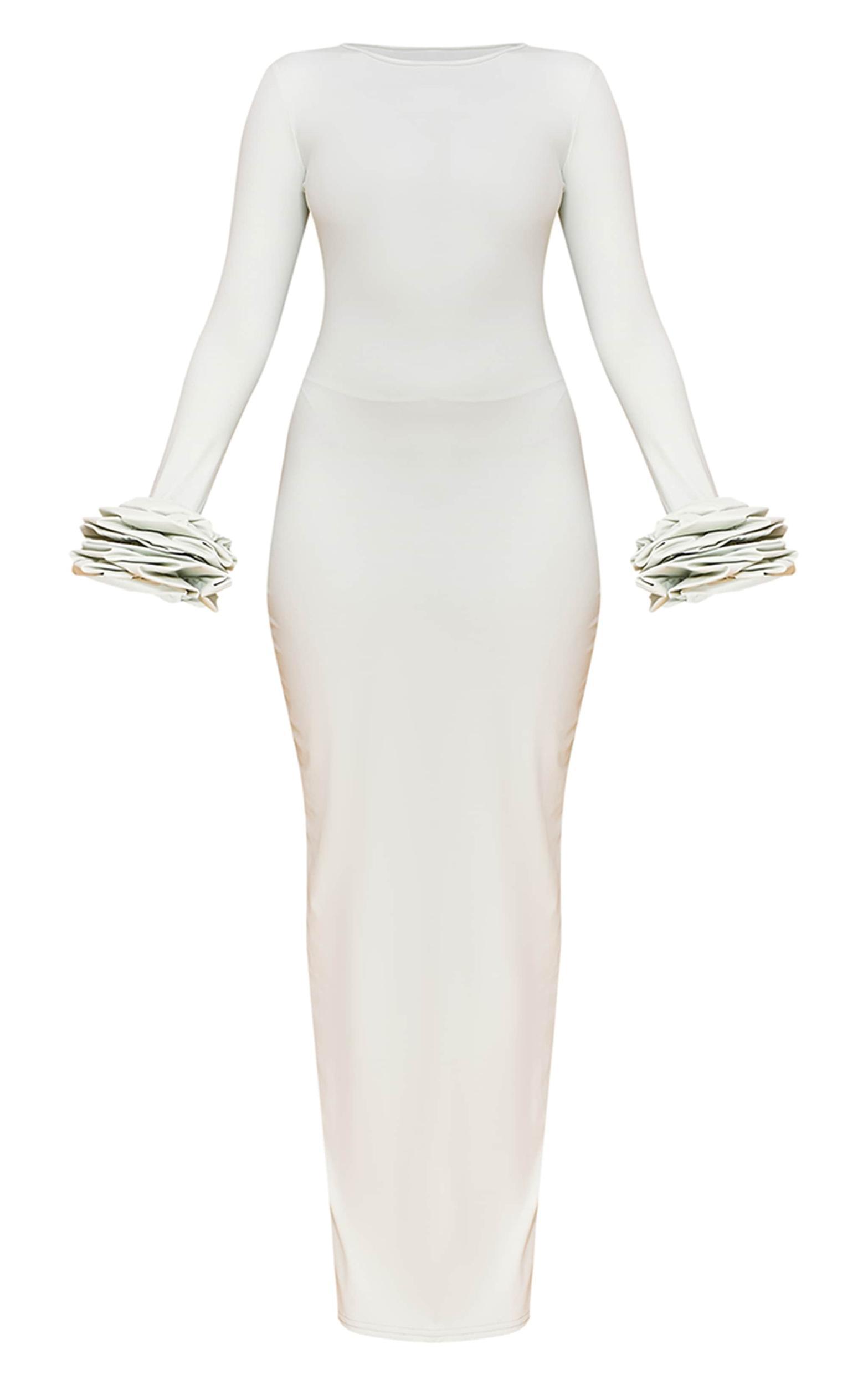 Sage Green Puff Sleeve Maxi Dress Product Image