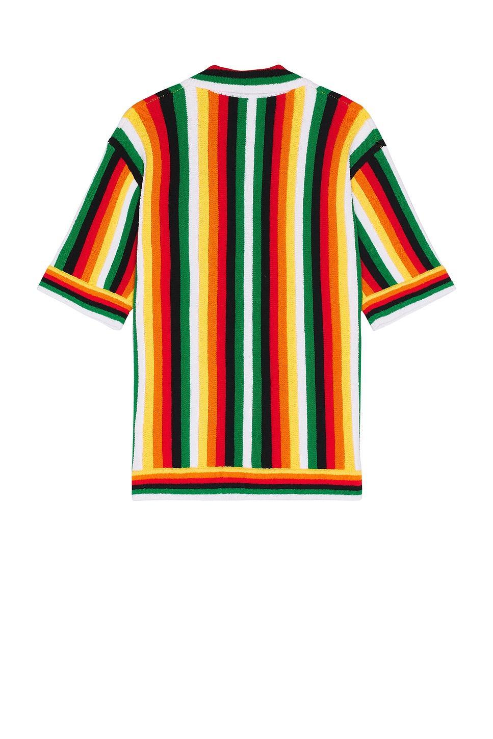 Casablanca Striped Towelling Shirt in White Product Image