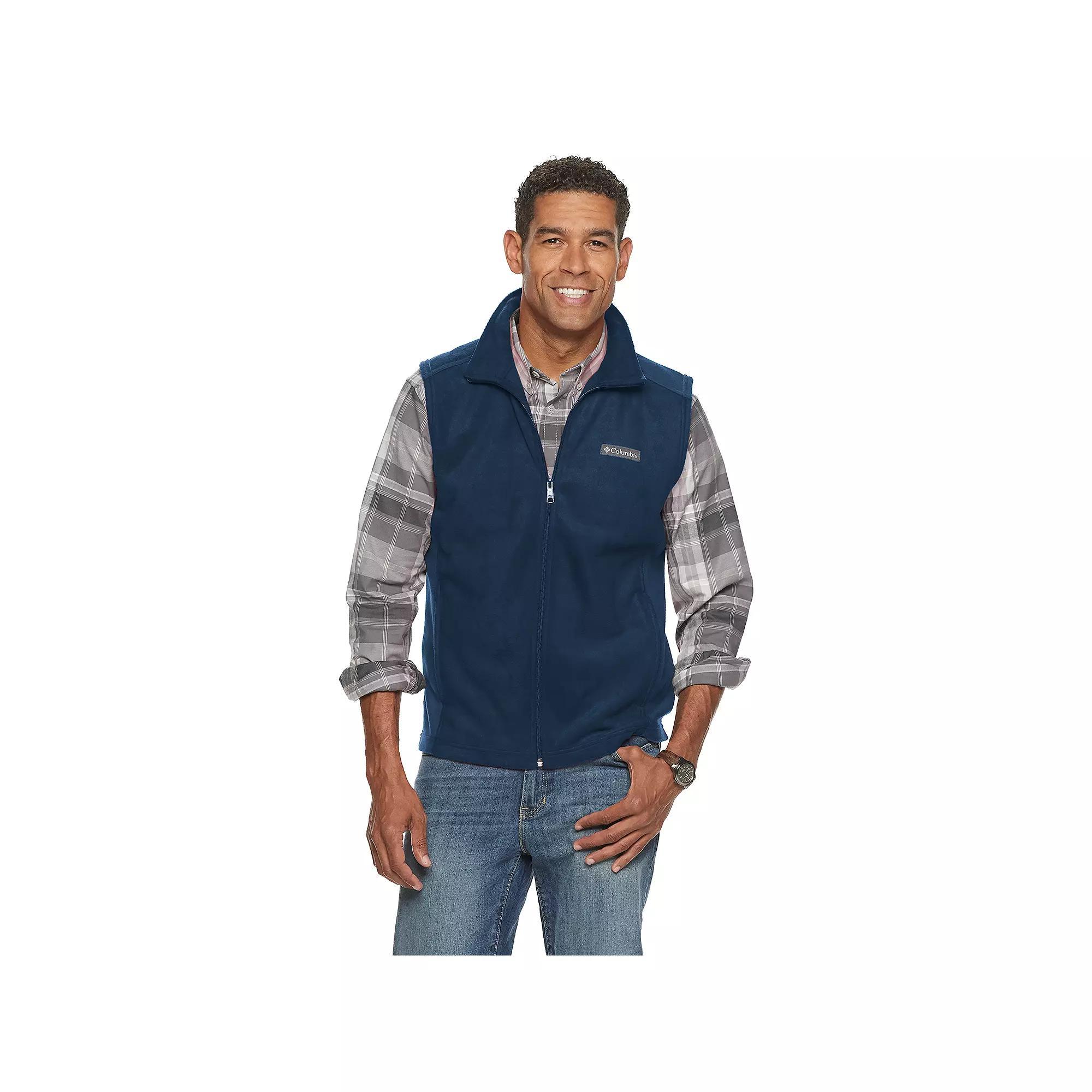 Mens Columbia Steens Mountain Fleece Vest Grey Heather Product Image