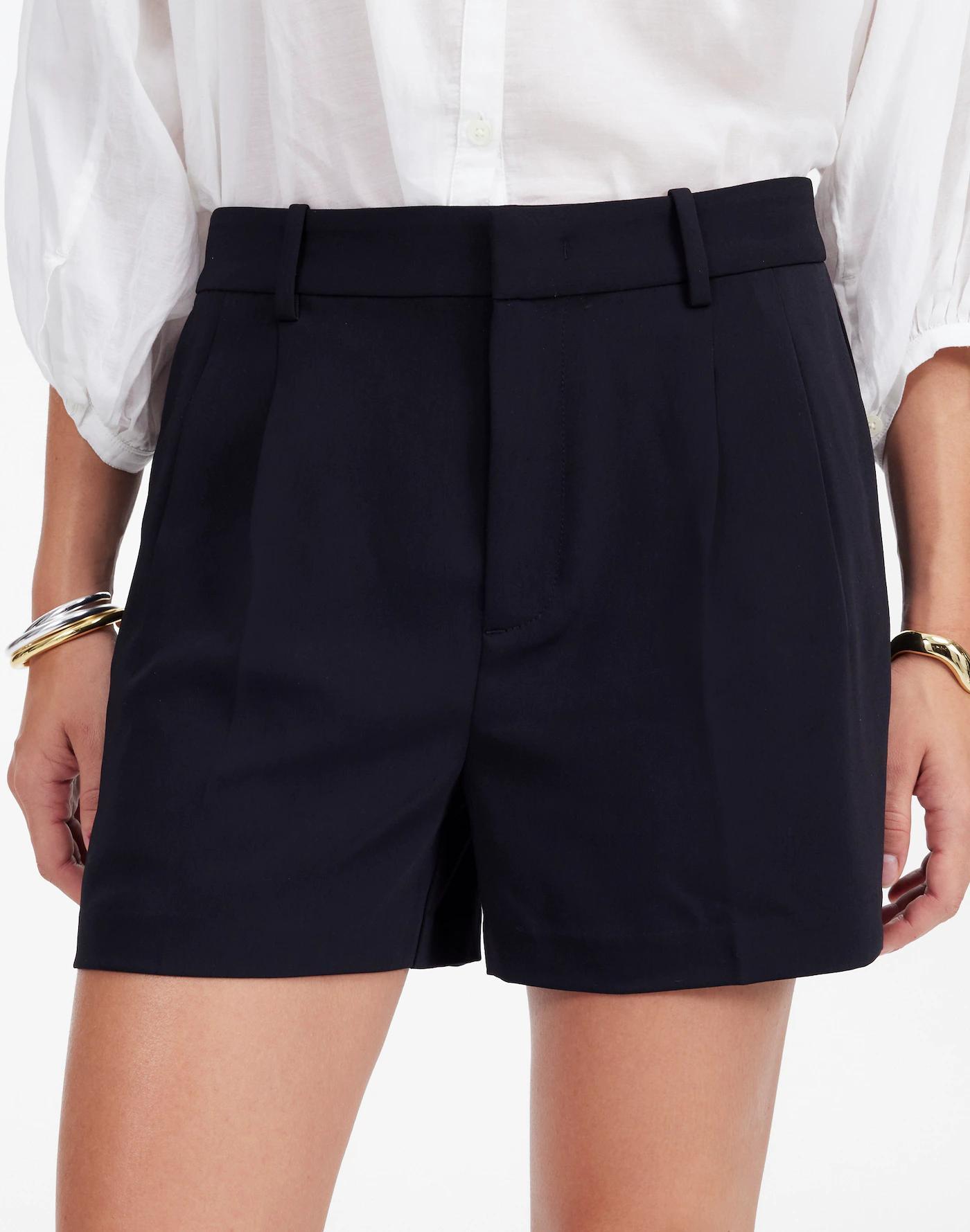 Easy Pleated Trouser Shorts in Crepe Product Image