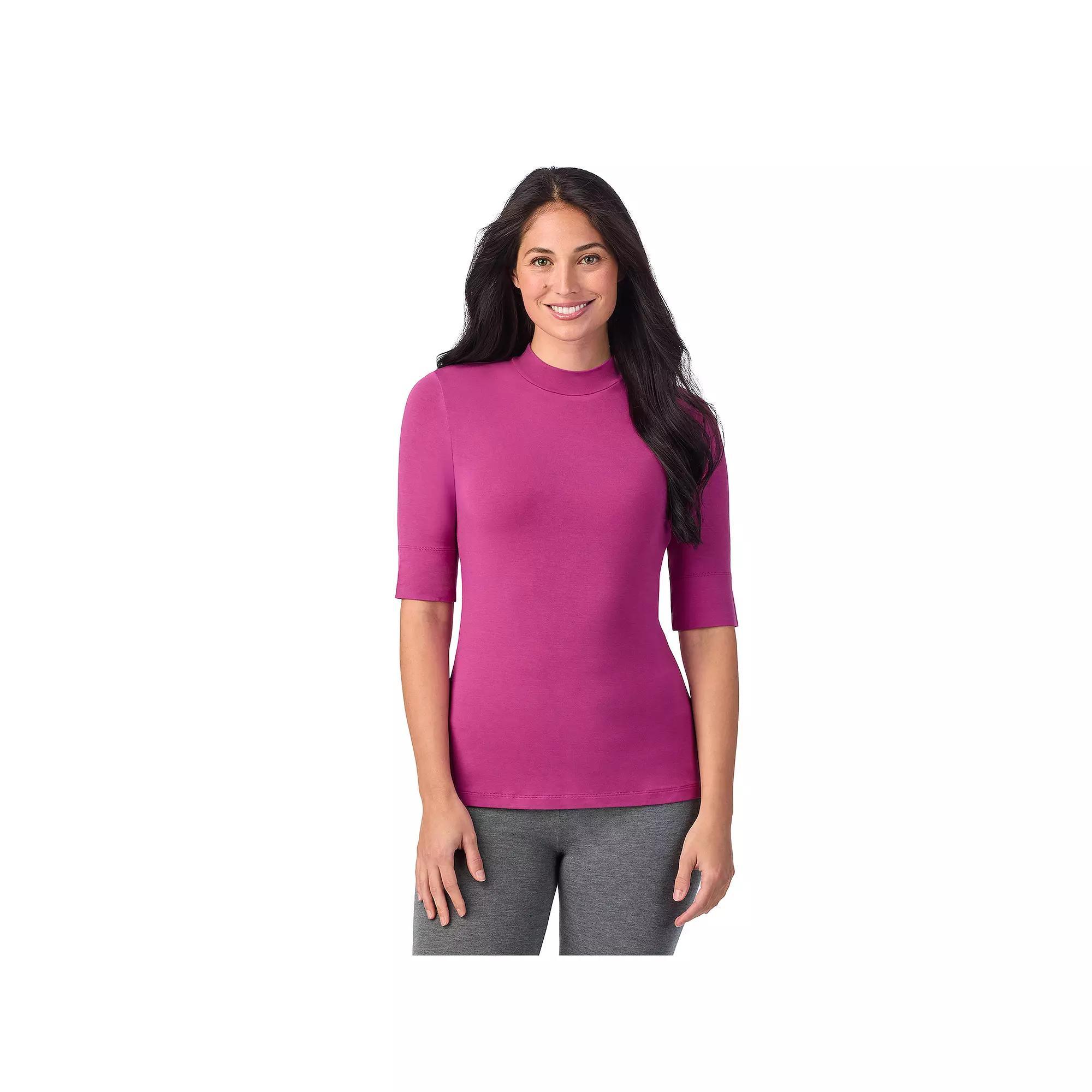 Women's Cuddl Duds® Softwear with Stretch Elbow Sleeve Mockneck Top, Size: XS, Baton Rouge Product Image