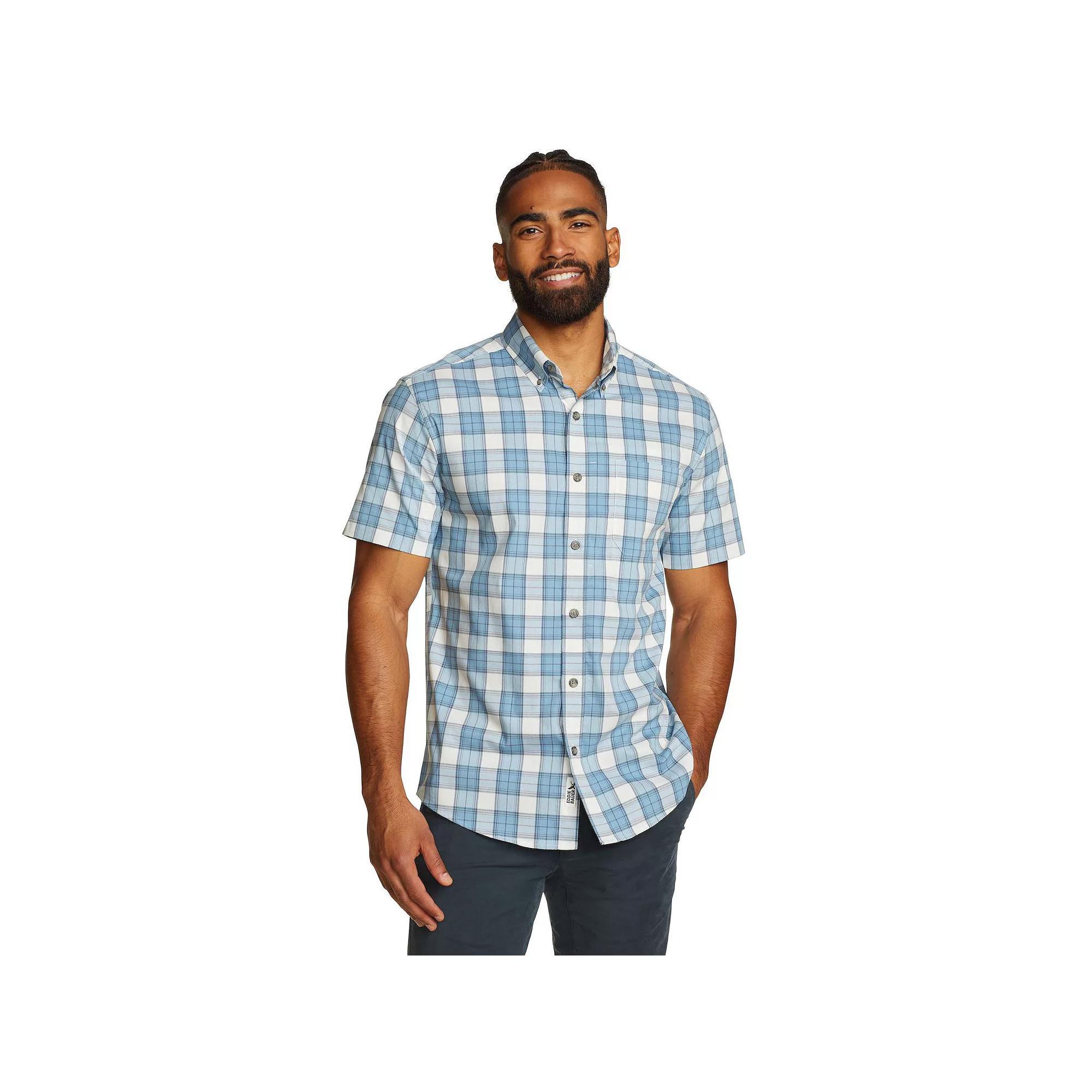 Men's Eddie Bauer UPF 50 Voyager Short Sleeve Button-Down Shirt, Size: Small, Dijon Product Image