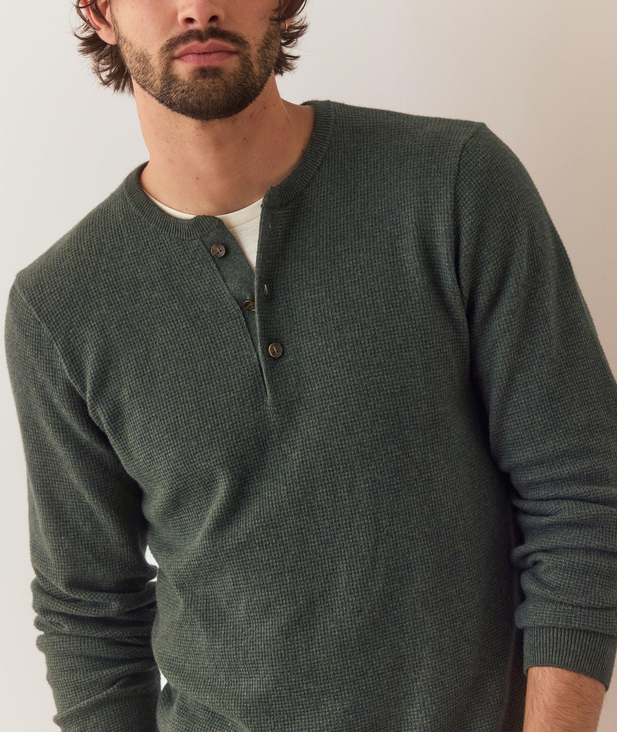 Merino Blend Sweater Henley Product Image