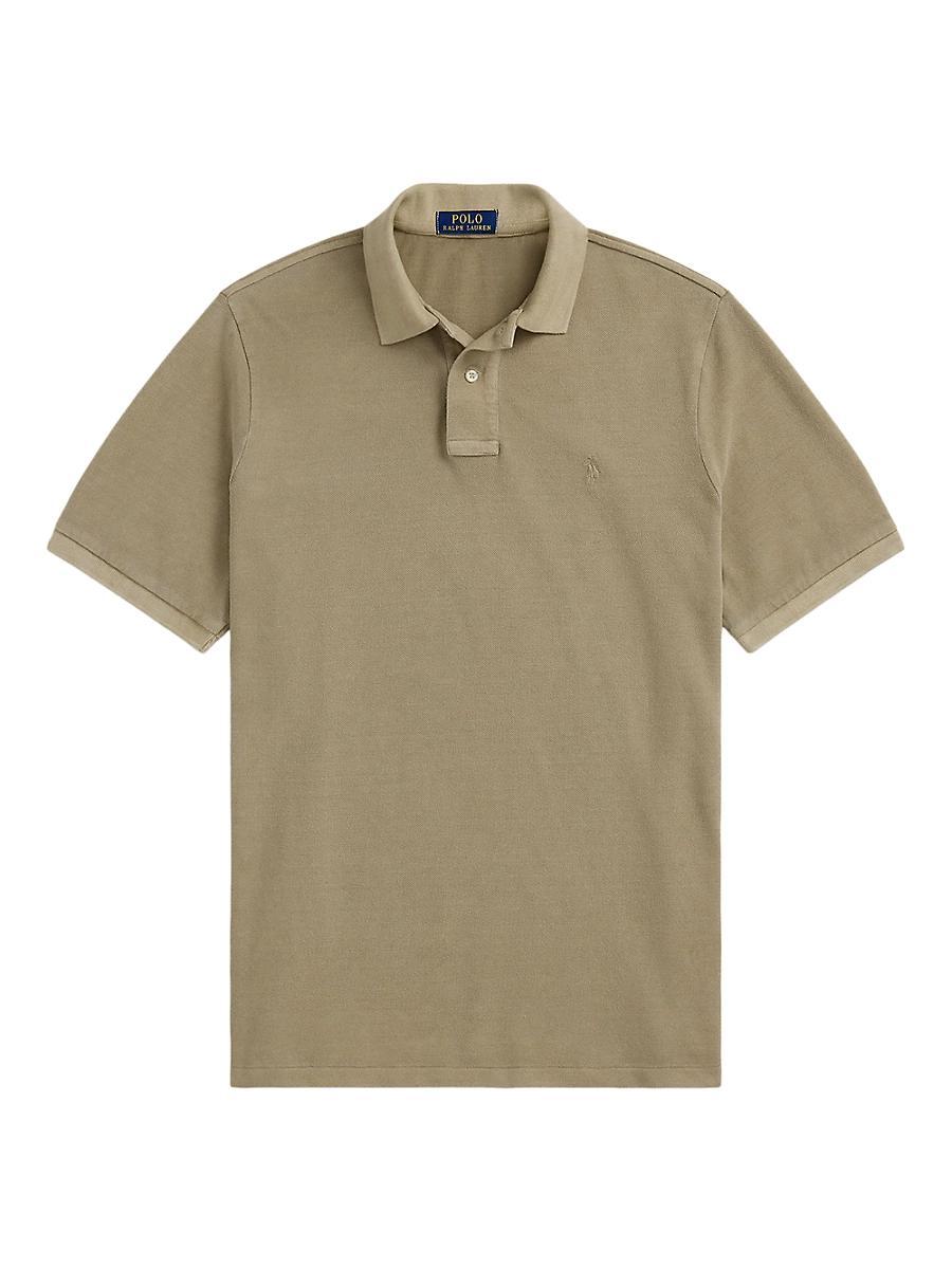 Mens Classic-Fit Mineral-Dyed Mesh Polo Shirt Product Image