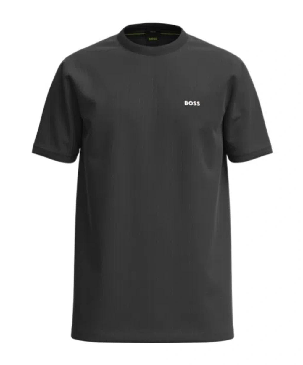 HUGO BOSS Logo-appliqué Cotton Polo Shirt In Black Product Image