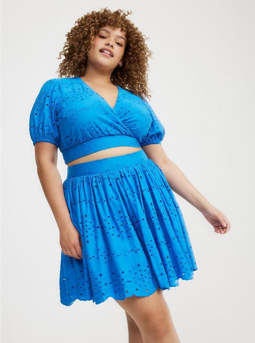 Surplice Scallop Mini Skirt Set Product Image