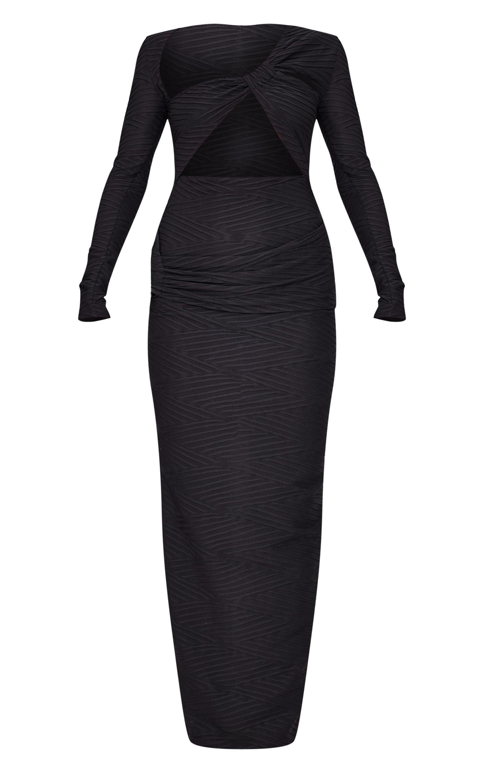 Black Cut Out Wrap Maxi Dress Product Image