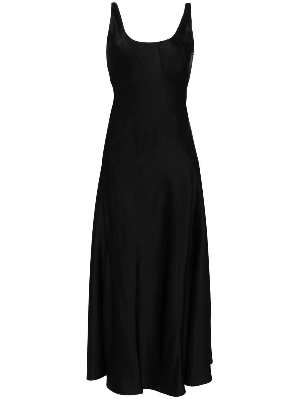 JIL SANDER Bouclé-knit Cotton-blend Maxi Dress In Black Product Image