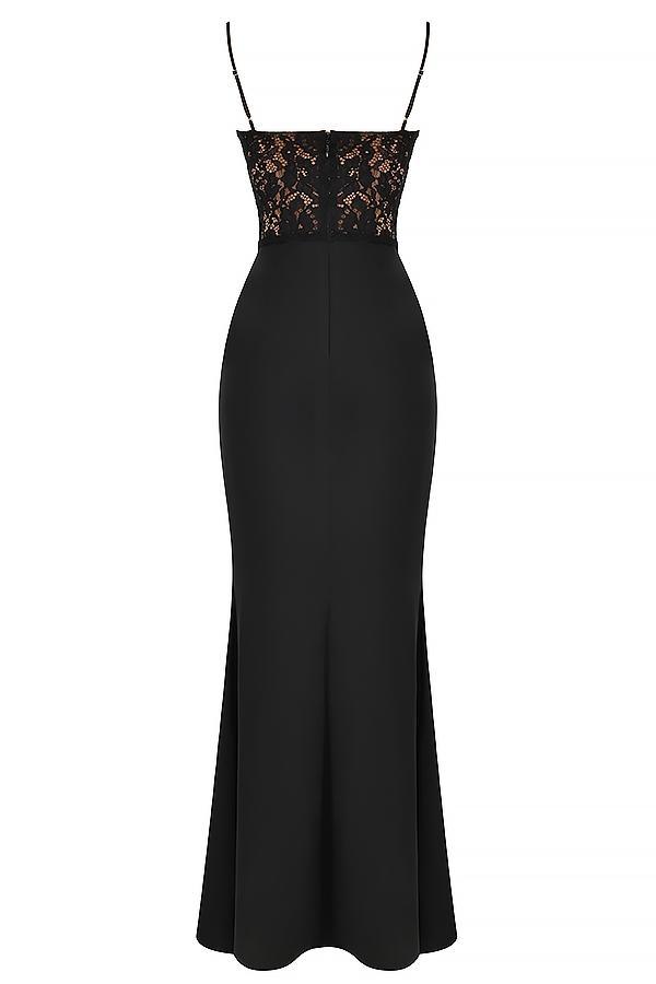 Cara Black Corset Maxi Dress Product Image