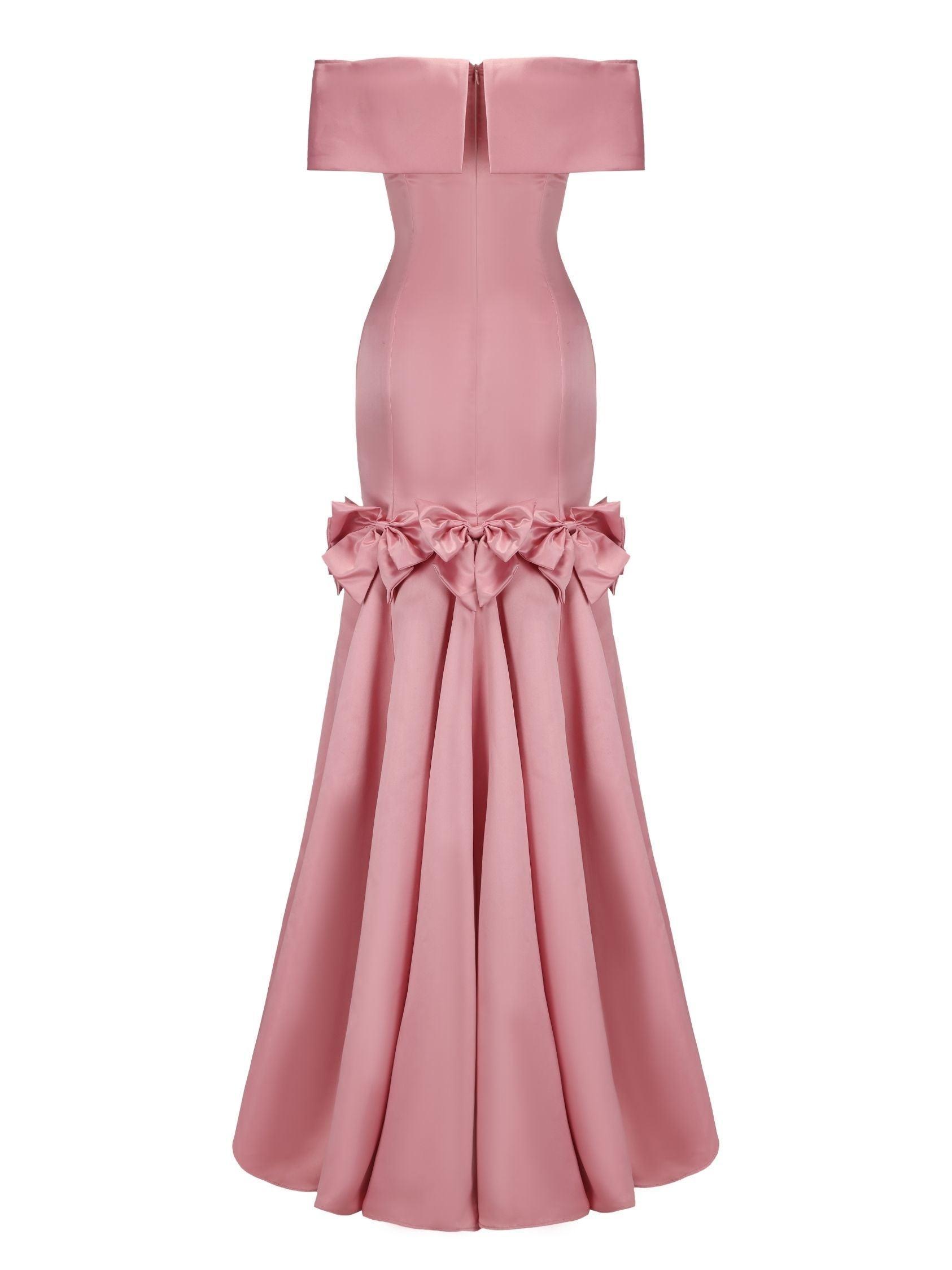 Madeline Bow Dress (Pink) Product Image