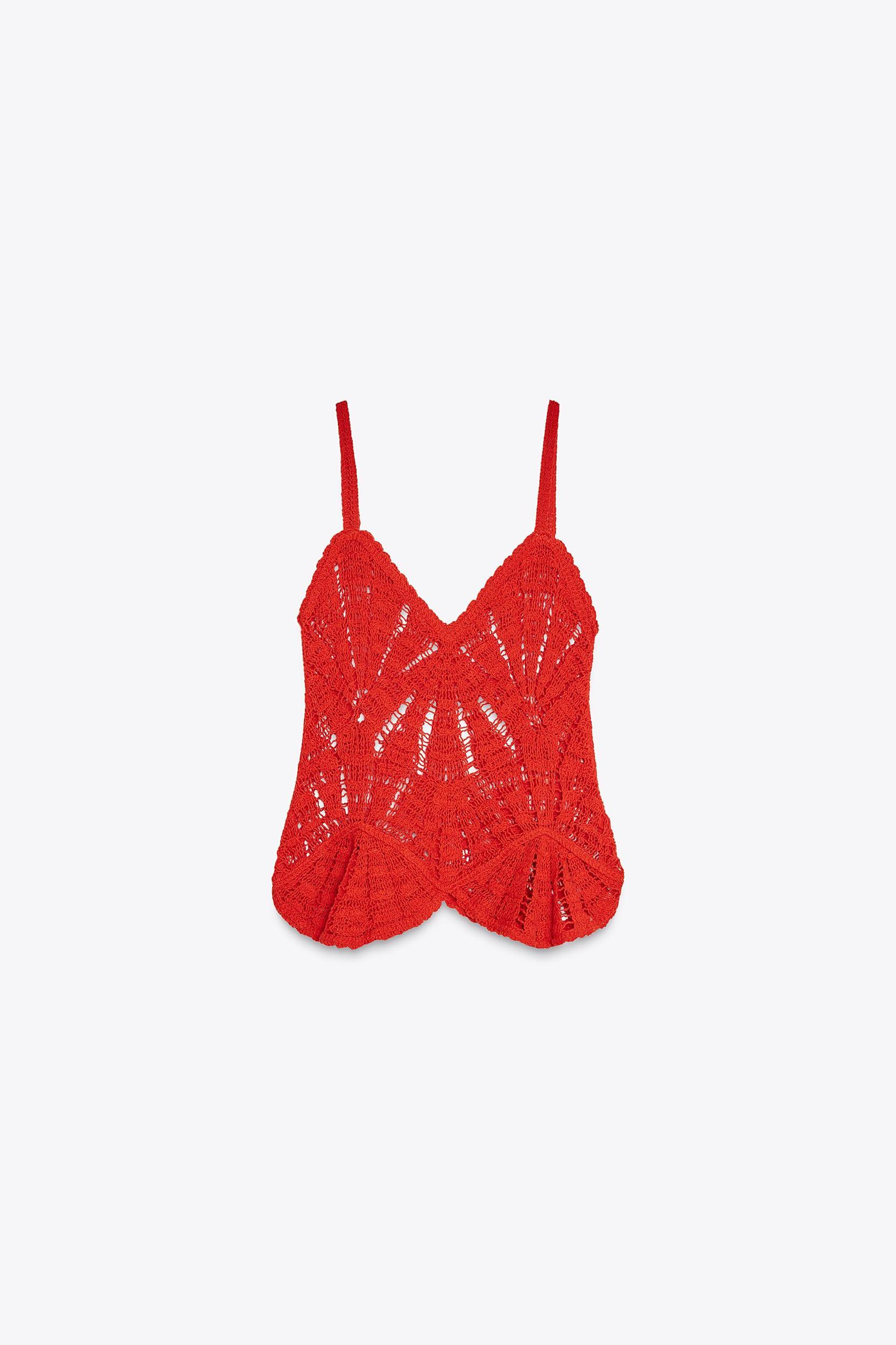 CROCHET PEPLUM TOP Product Image