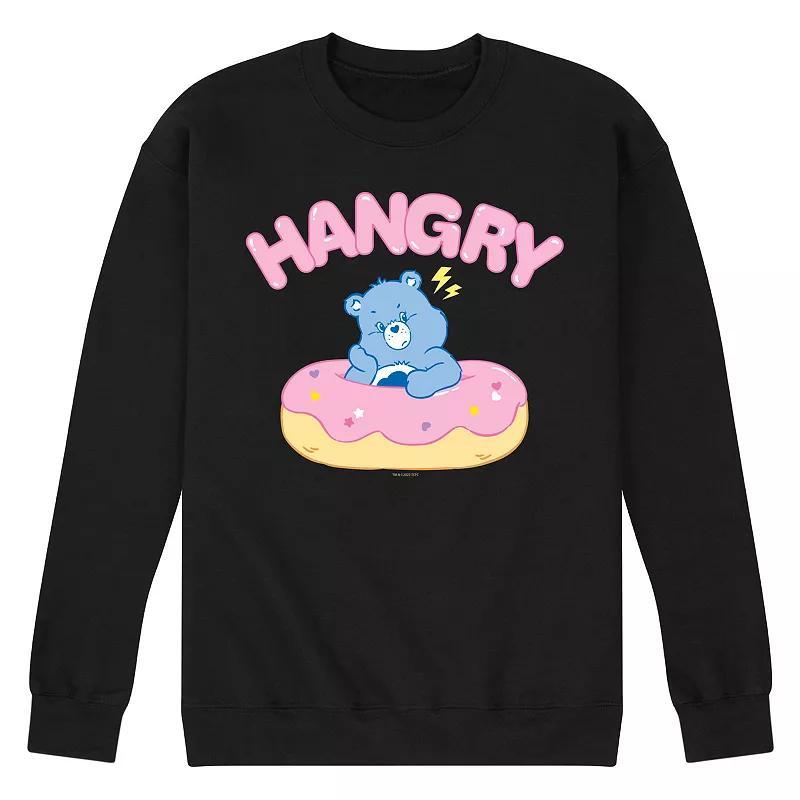 Mens Care Bears Hangry With Donut Fleece Sweatshirt Blue Product Image