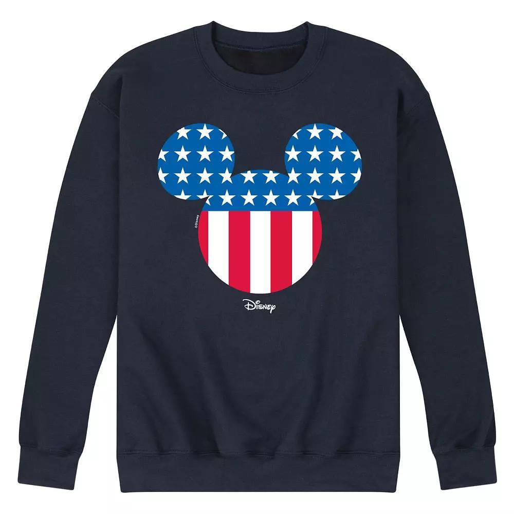 Disneys Mickey Mouse Mens American Flag Fleece Sweatshirt Product Image