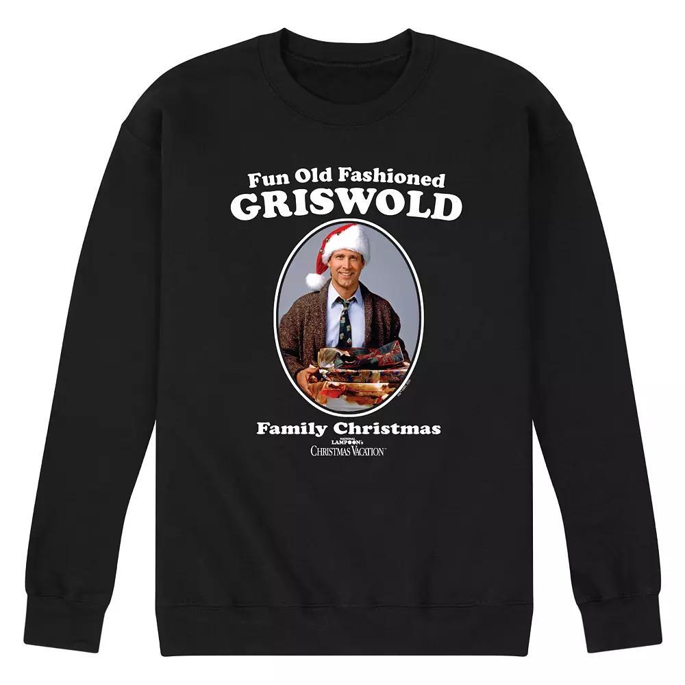 Mens National Lampoons Christmas Vacation Fun Old Fashion Fleece Sweatshirt Blue Product Image