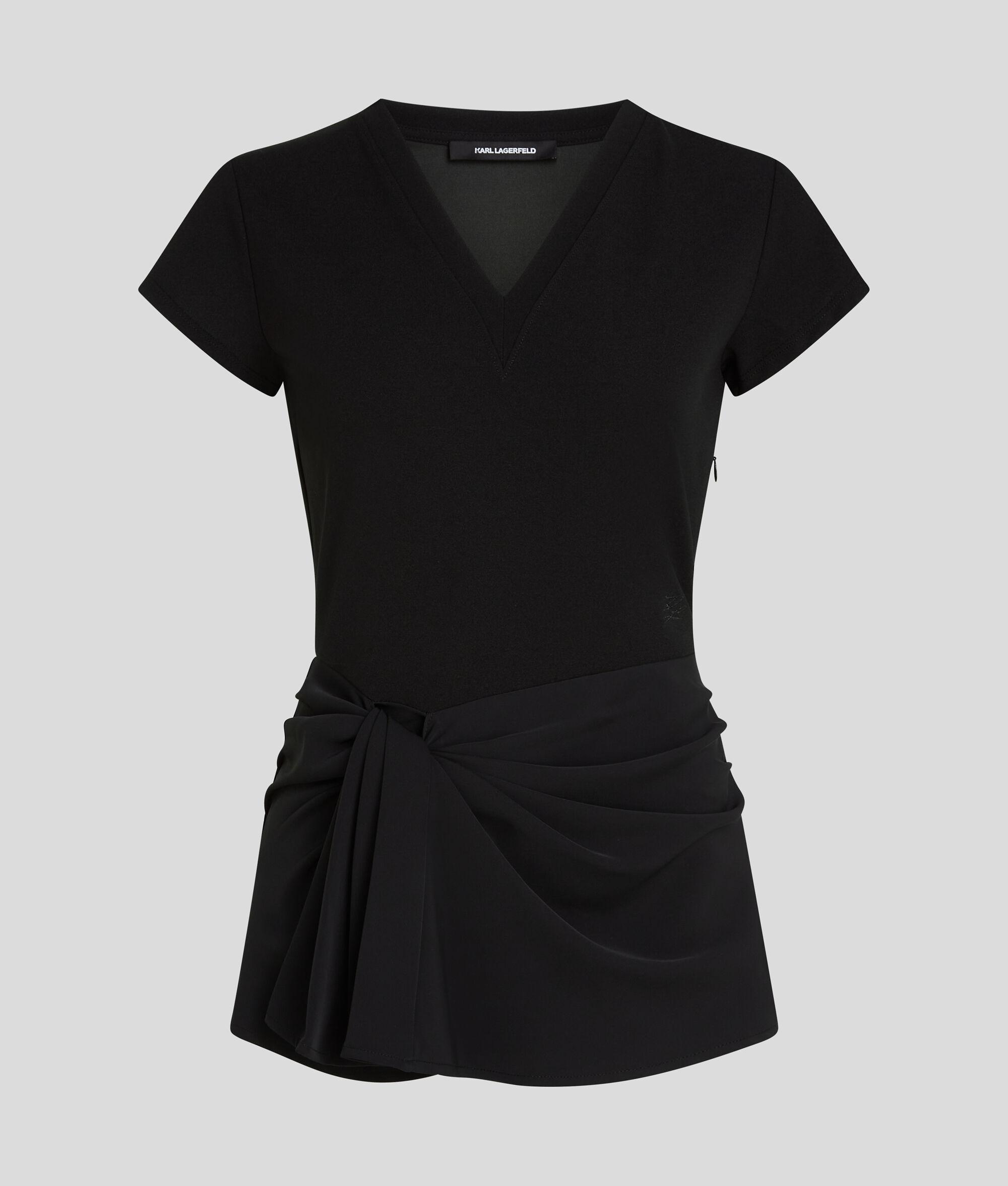 FABRIC MIX V-NECK TOP Product Image