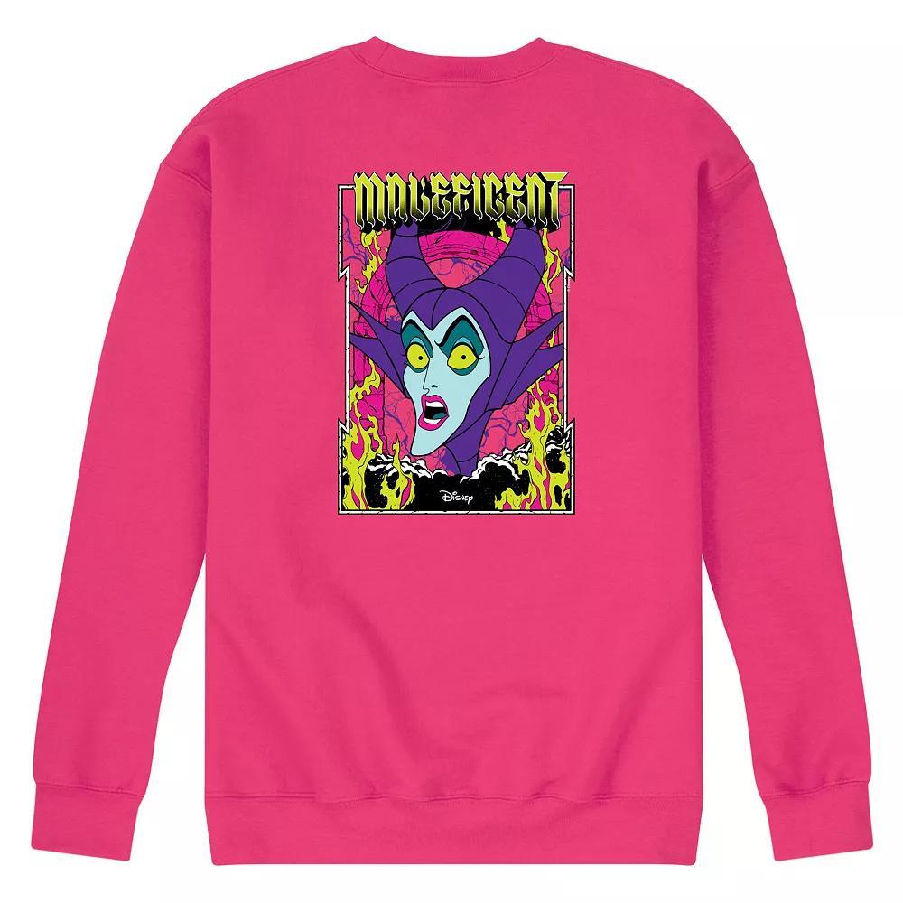 Disney Villains Sleeping Beauty Maleficent Mens Neon Poster Fleece Sweatshirt Pink Product Image