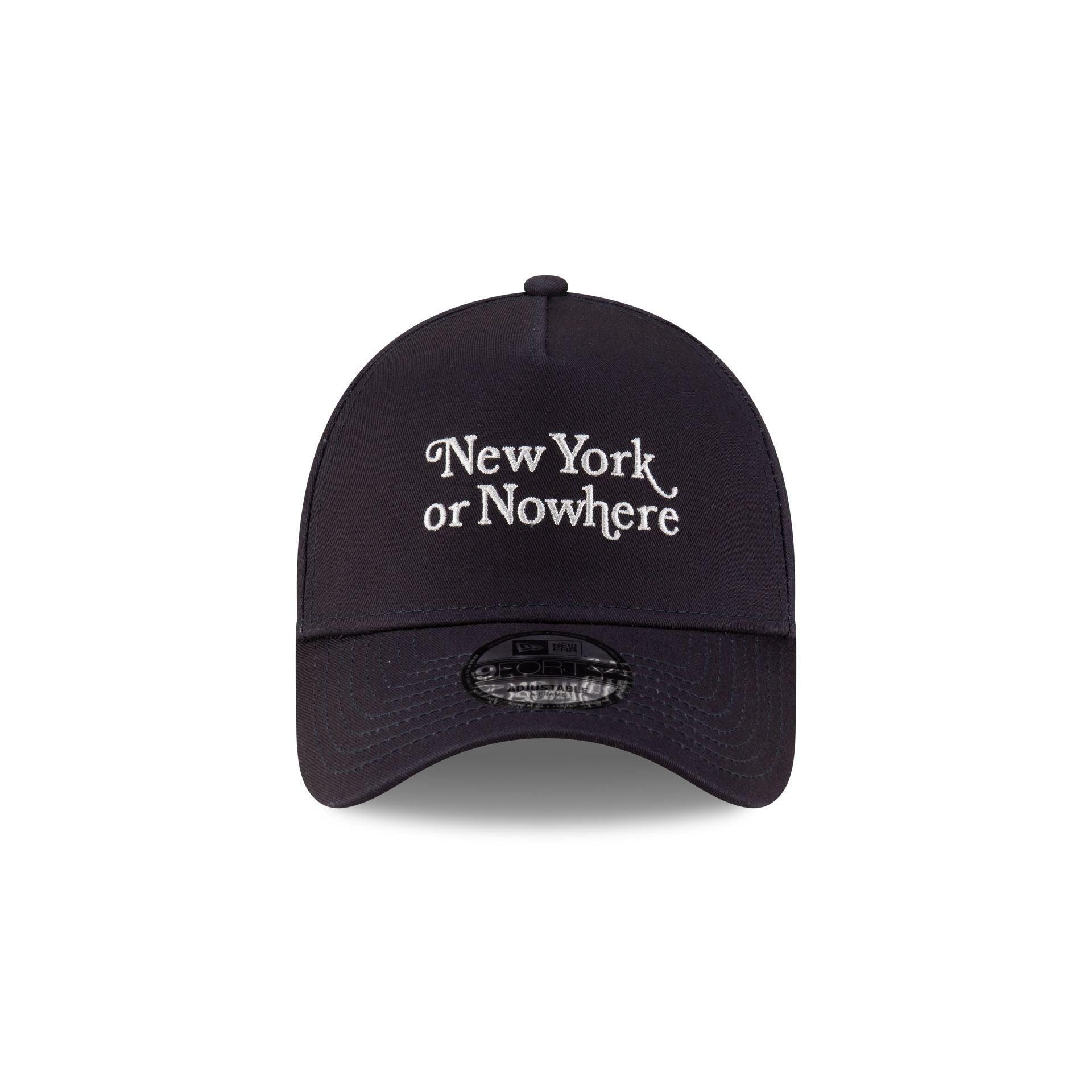 New York or Nowhere x New York Yankees Navy Wordmark 9FORTY A-Frame Snapback Hat Male Product Image