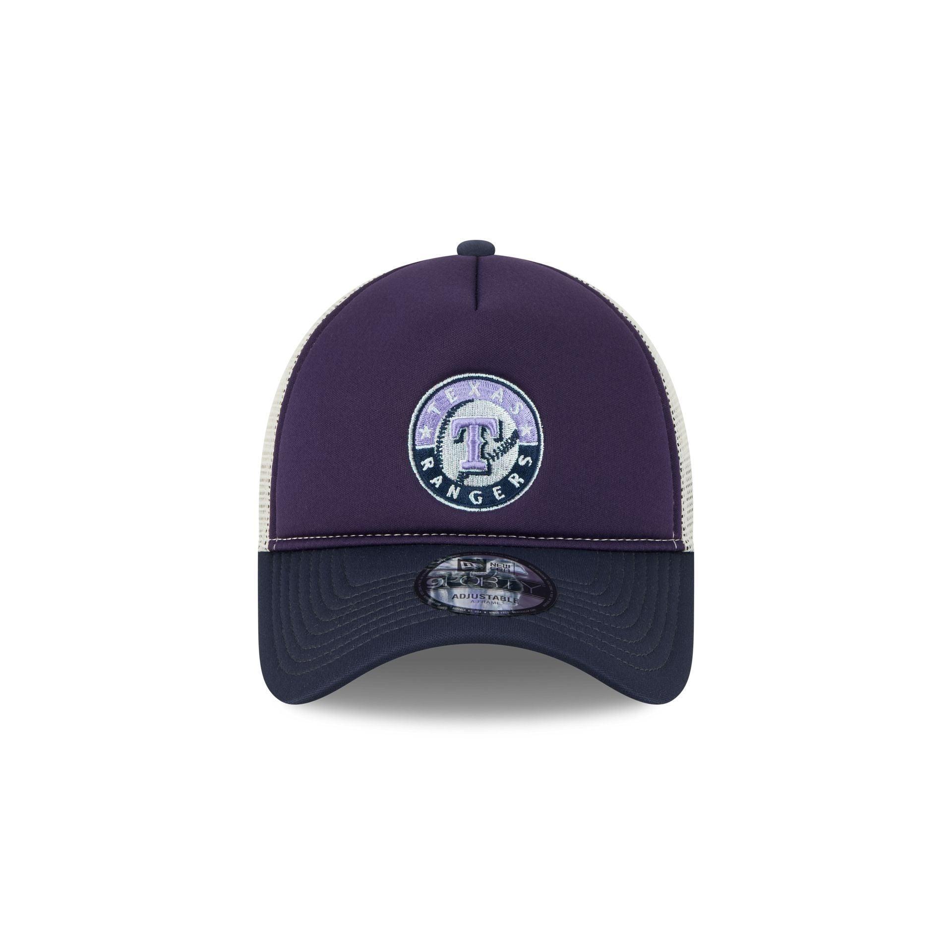 Los Angeles Dodgers Navy Purple 9FORTY A-Frame Trucker Hat Male Product Image
