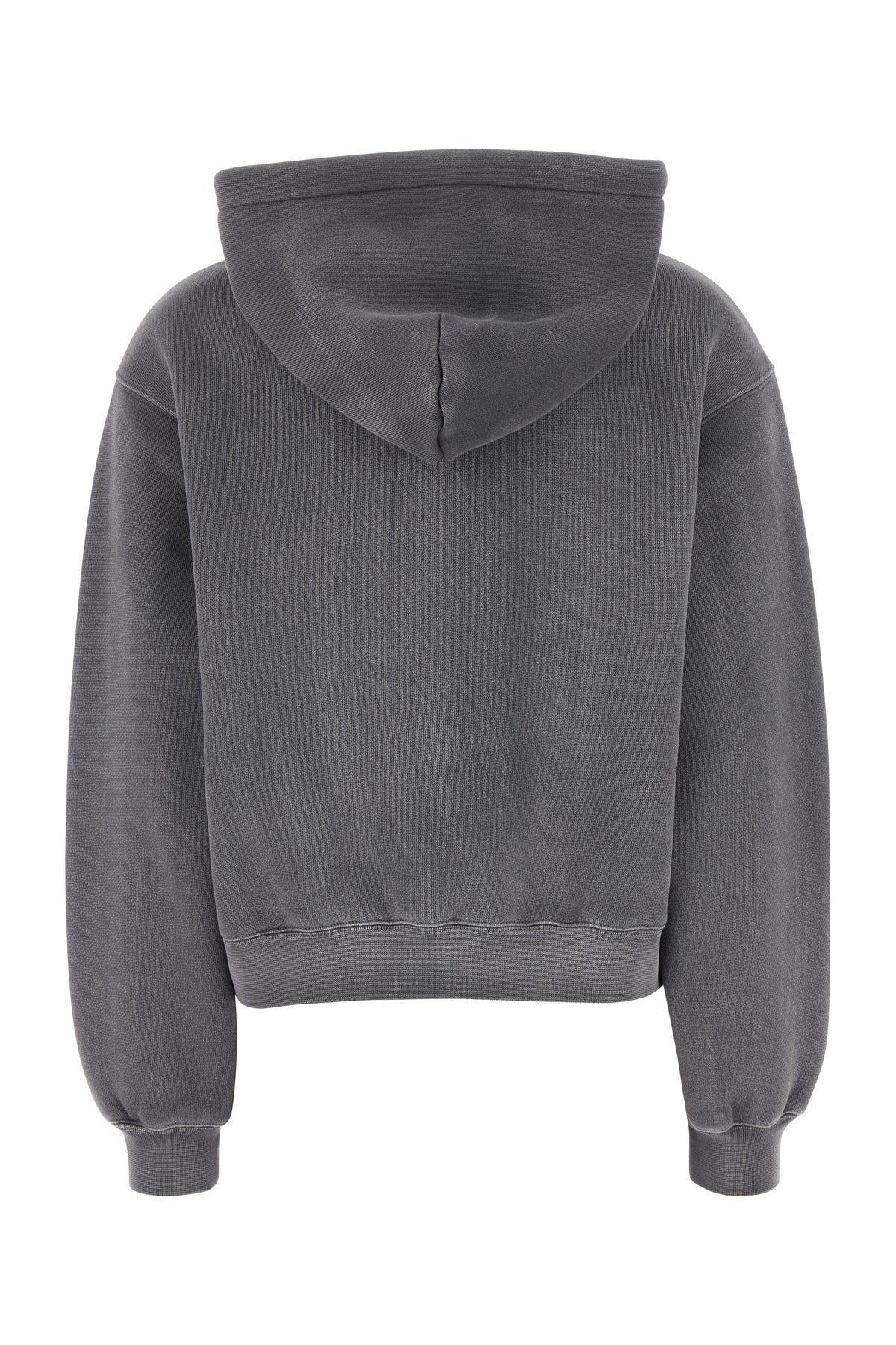ALEXANDER WANG T Essential Terry Hoodie With Puff Paint Logo-m Nd T By Alexander Wang Female In Grey Product Image