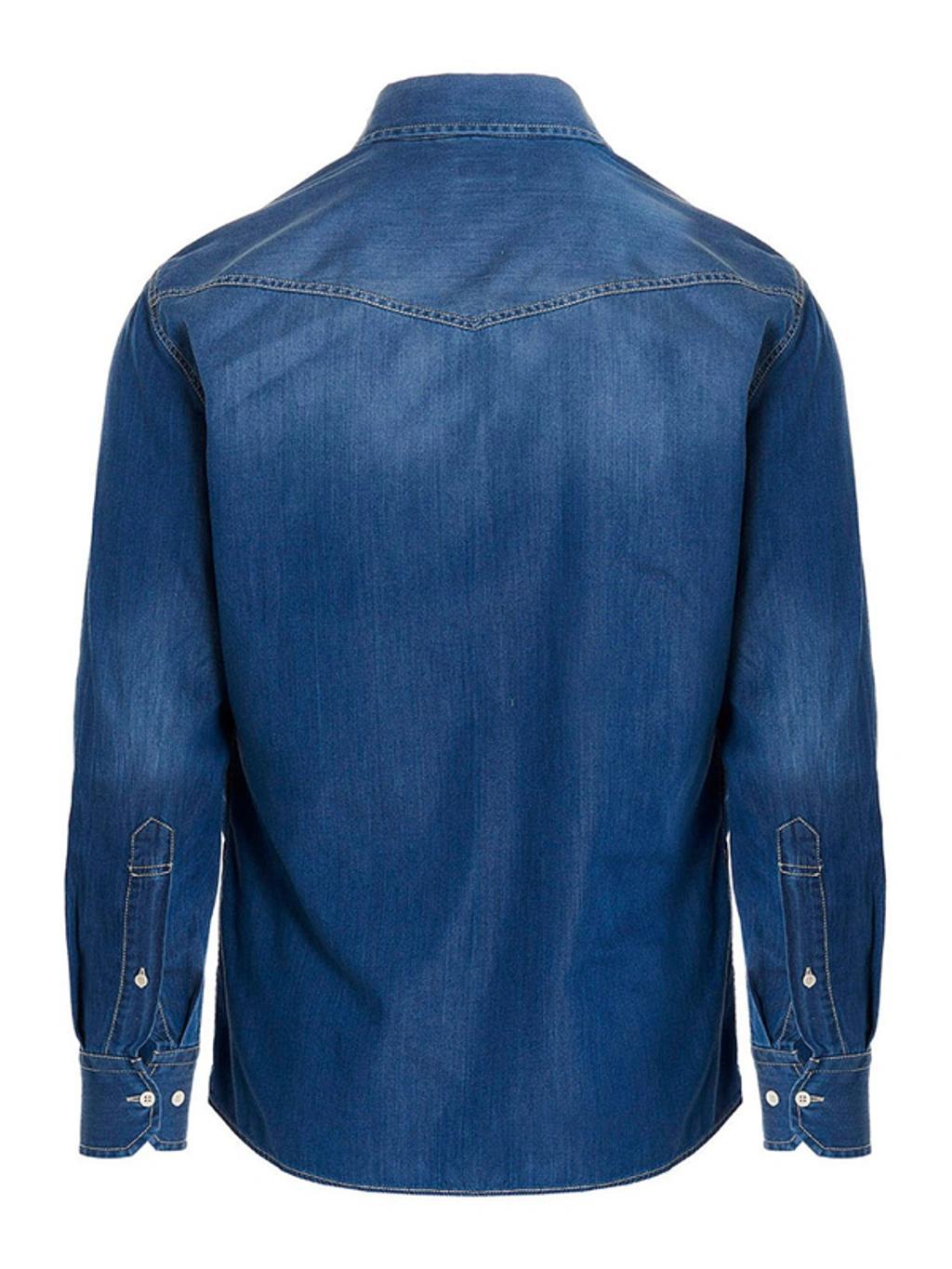 BRUNELLO CUCINELLI Texan Shirt Shirt, Blouse In Blue Product Image