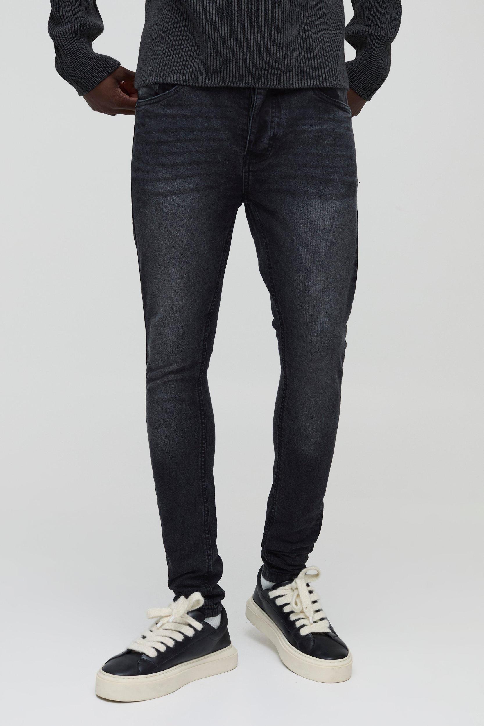 Mens Super Skinny Stretch Jean - Black Product Image