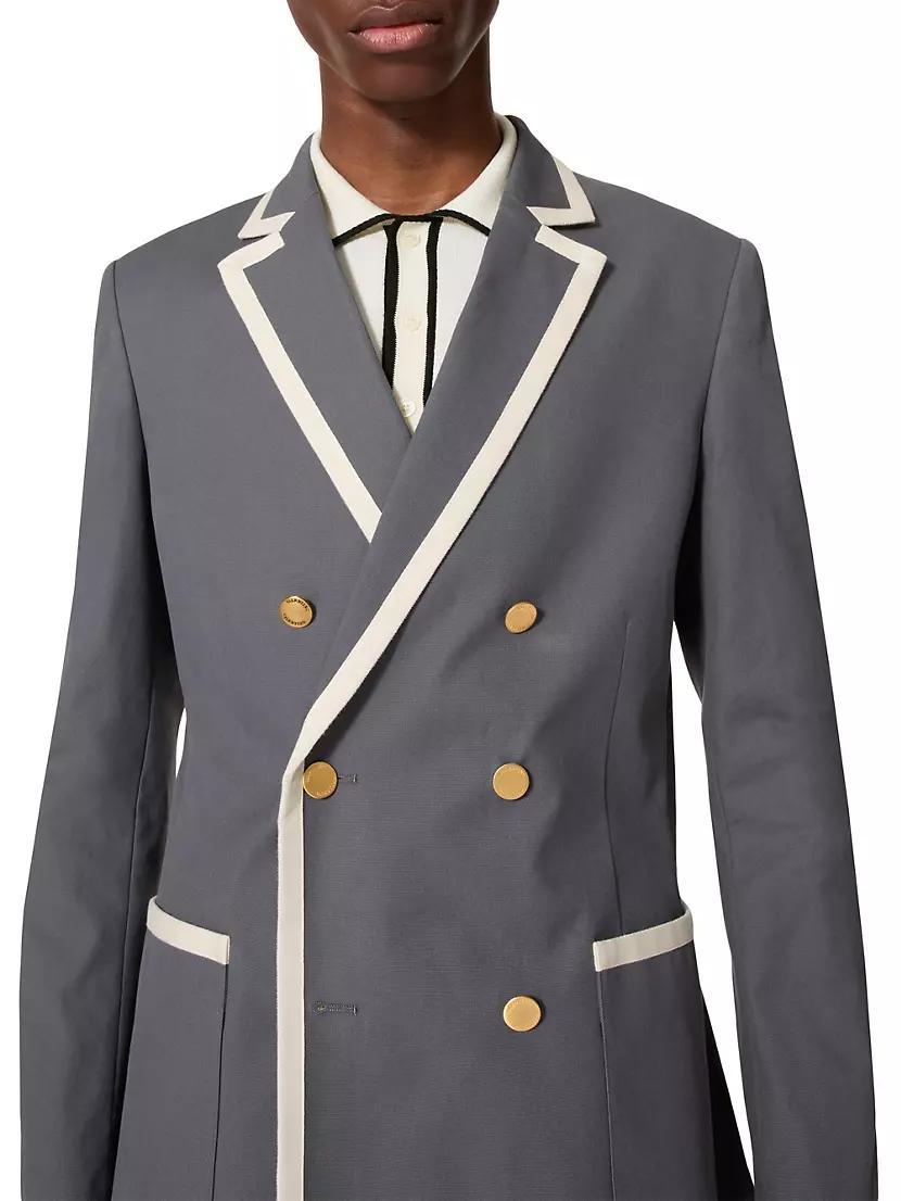 Double-Breasted Jacket in Stretch Cotton Canvas Product Image