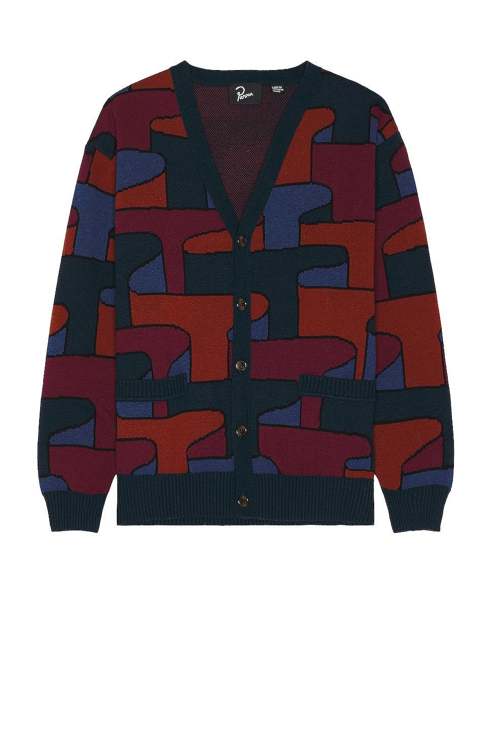 By Parra Canyons All Over Knitted Cardigan in Navy Product Image
