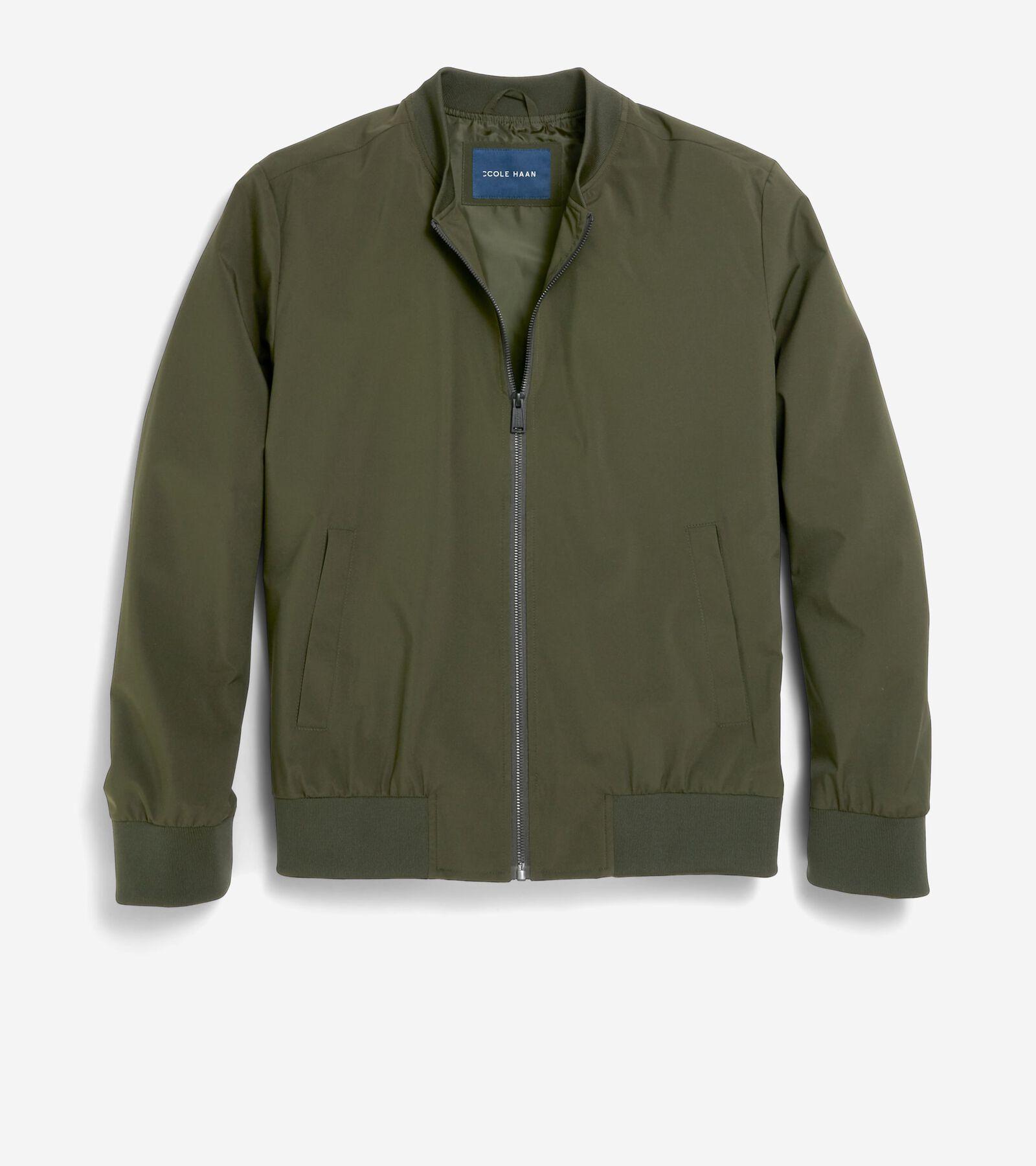 Cole Haan Mens Nylon Bomber Jacket - Green Size XL Product Image