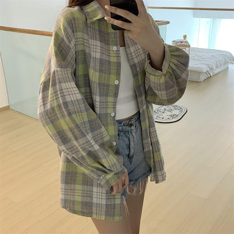 Long-Sleeve Plaid Shirt Product Image