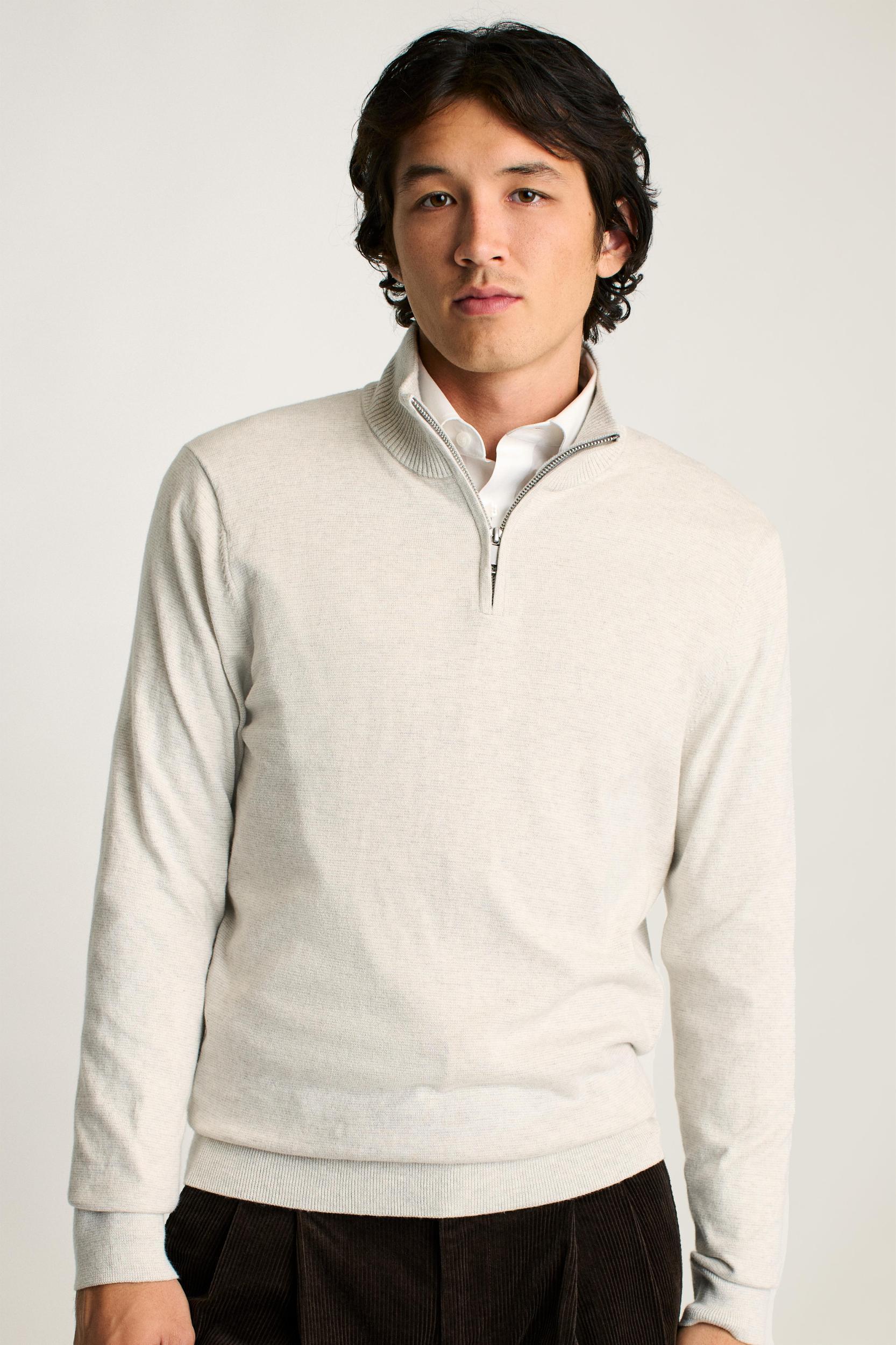 Washable Cotton Cashmere Half-Zip Product Image