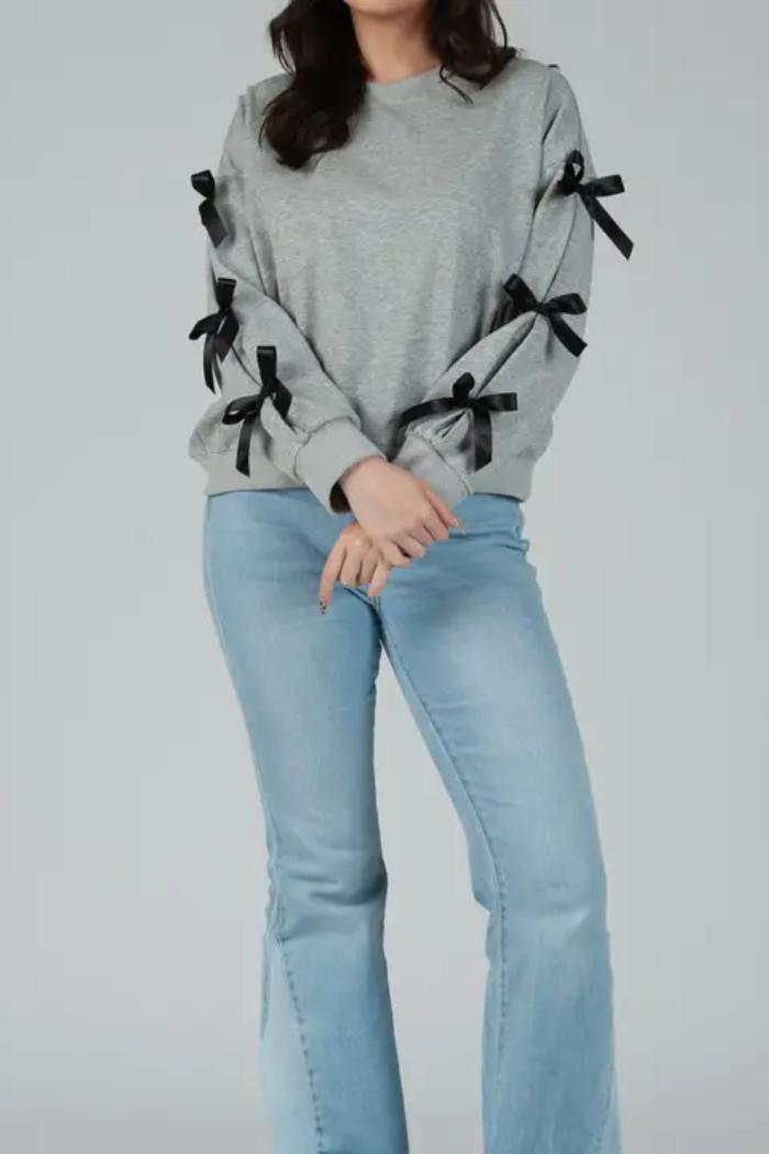 Ribbon Sleeve Sweater Product Image