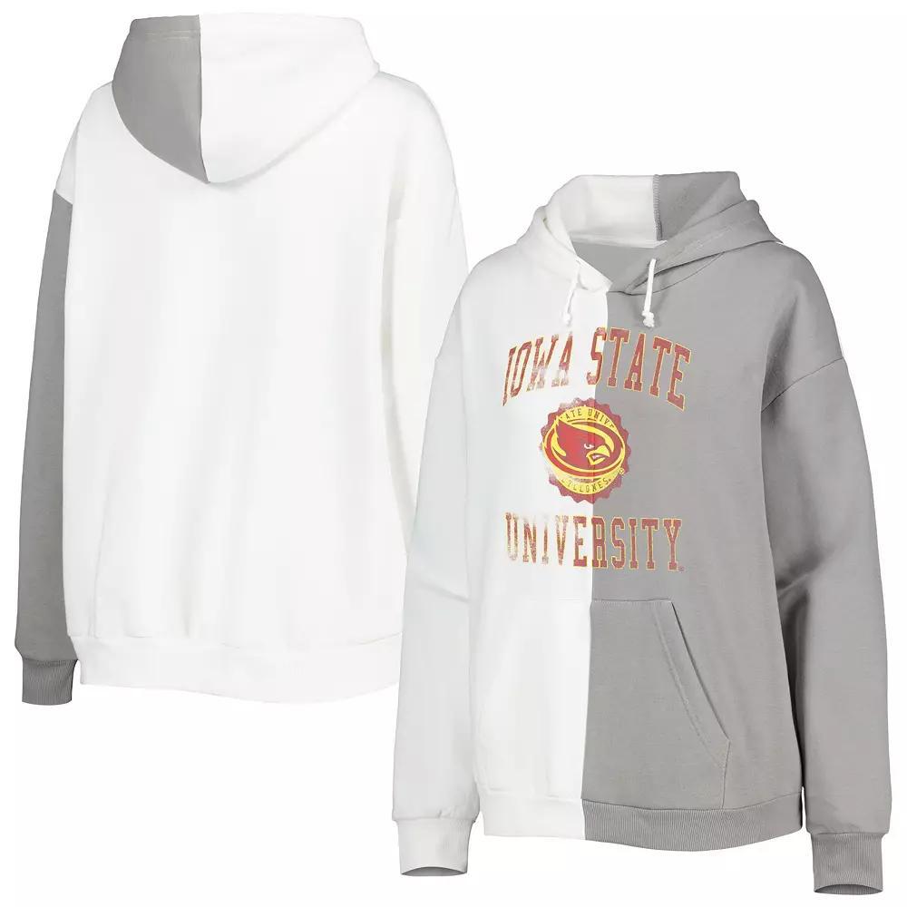 Women's Gameday Couture Gray/White Iowa State Cyclones Split Pullover Hoodie, Size: XL Product Image