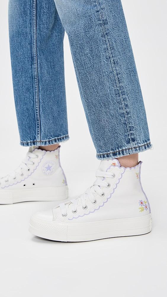 Converse Chuck Taylor All Star Lift Platform Embroidered Flowers Sneakers | Shopbop Product Image