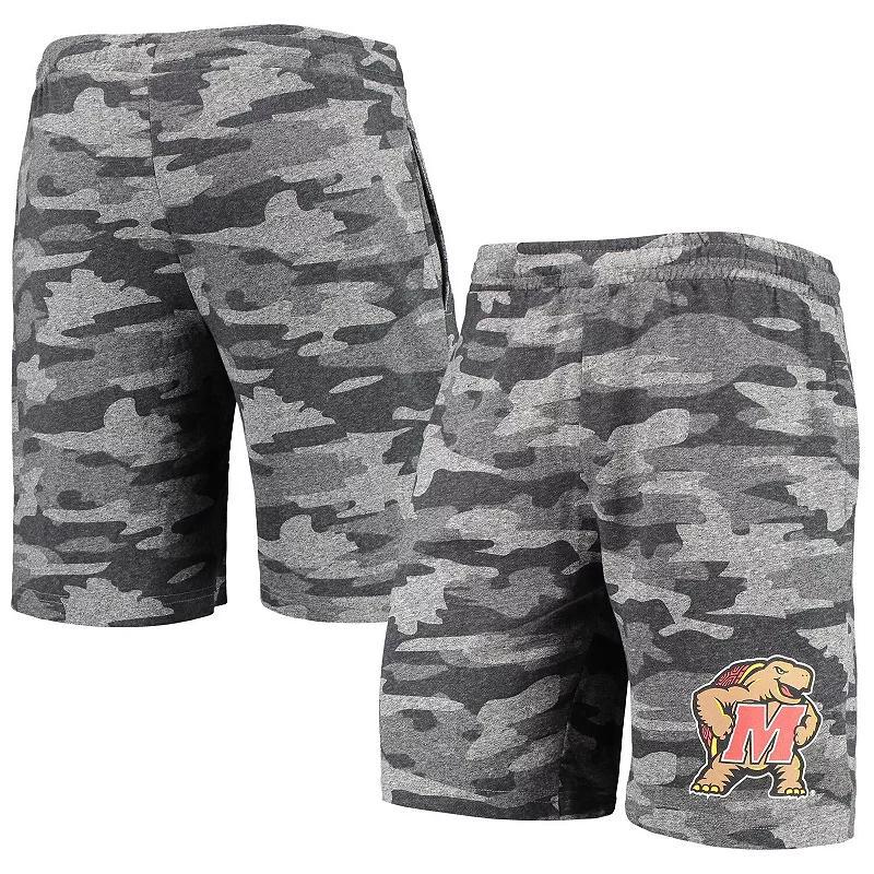 Men's Concepts Sport Charcoal/Gray Maryland Terrapins Camo Backup Terry Jam Lounge Shorts, Size: XL Product Image