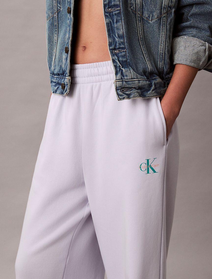 Monogram Logo Fleece Wide Leg Sweatpants Product Image